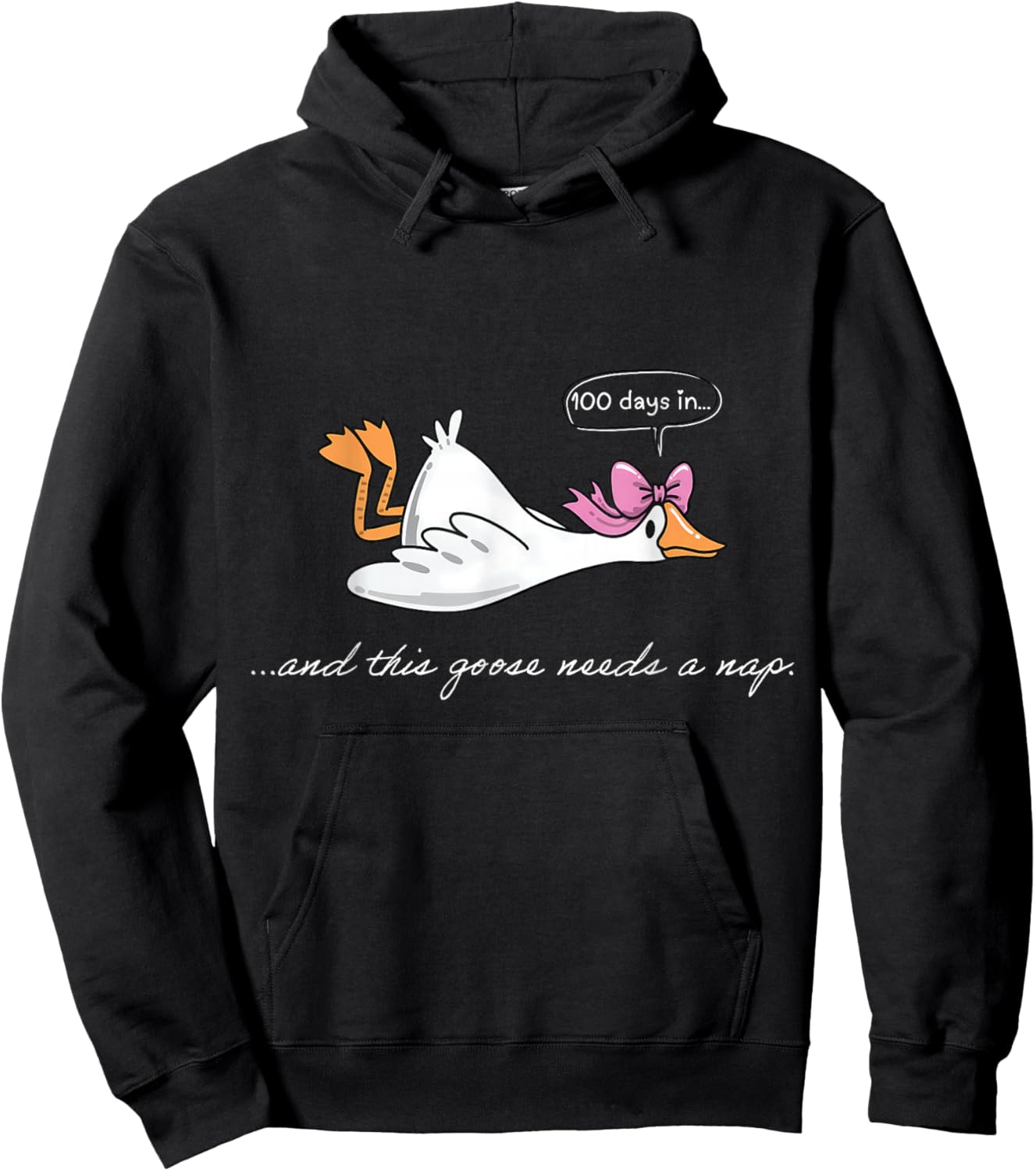 Funny 100 Days in Goose Needs A Nap 100th Day of School Kids Hoodie - Hoodie | Black