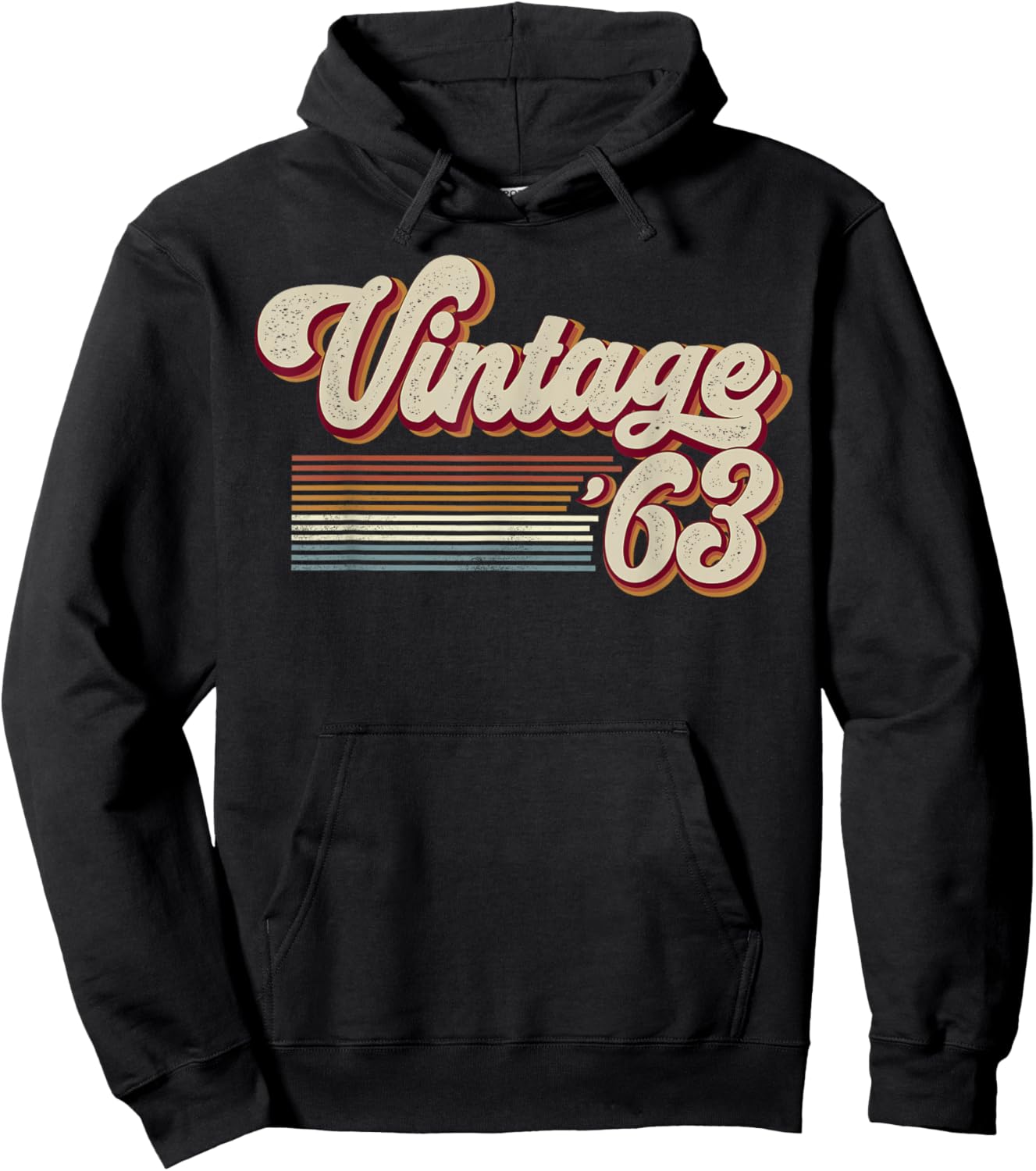 Vintage 1963 Retro Sunset Classic 63-Year-Old 63rd Birthday Hoodie - Hoodie | Black