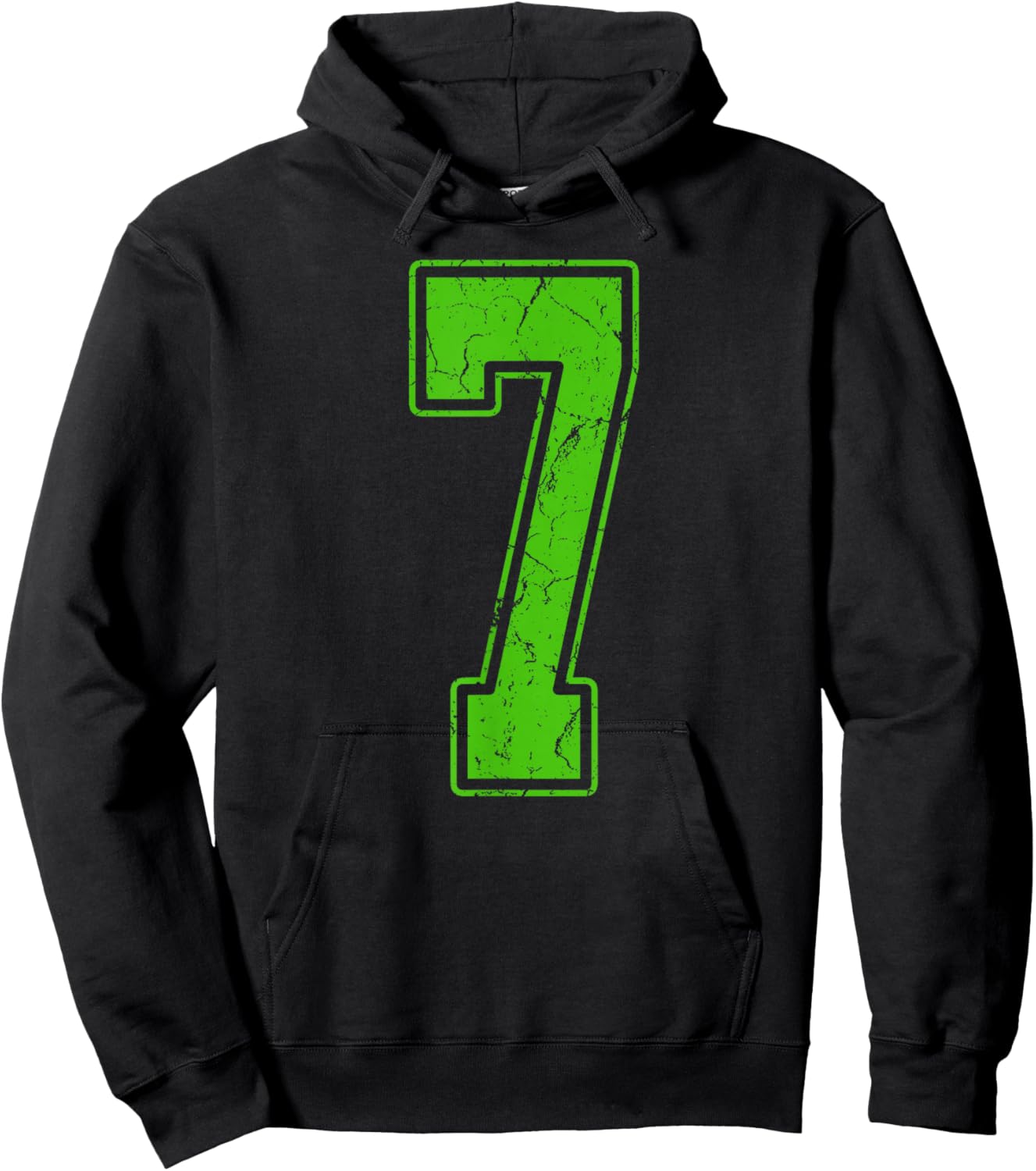Kelly Green Number 7 Jersey Player Uniform #7 Fan Hoodie - Hoodie | Black