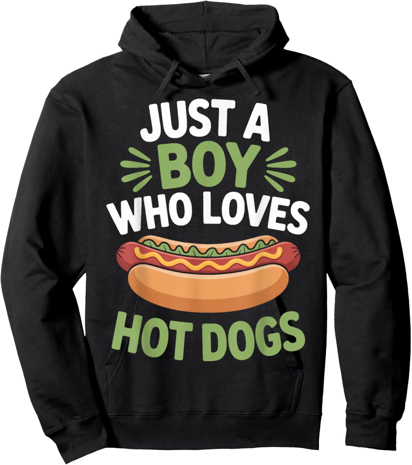 Hot Dog Enthusiast Just A Boy Who Loves Hot Dogs Hoodie - Hoodie | Black