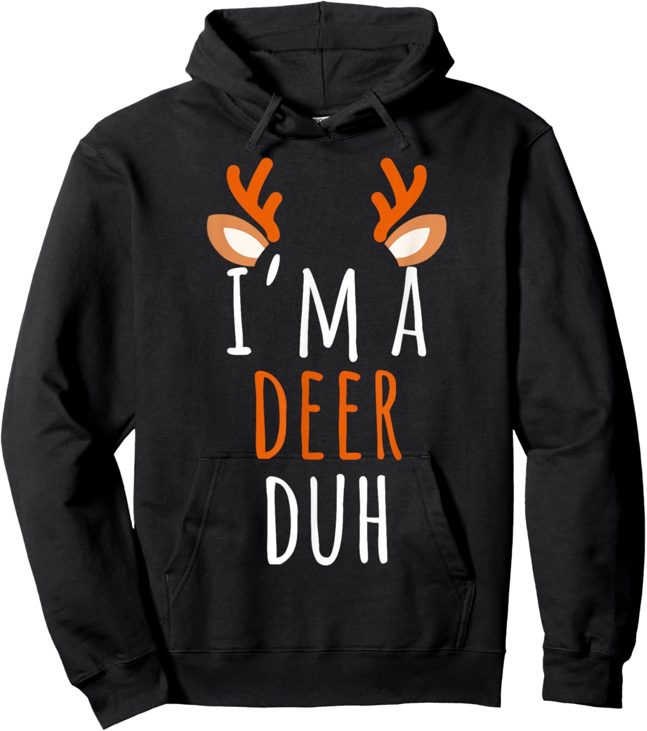 Im A Deer Costume Funny Reindeer Sven Adult Cute Matching Hoodie - Hoodie | Black