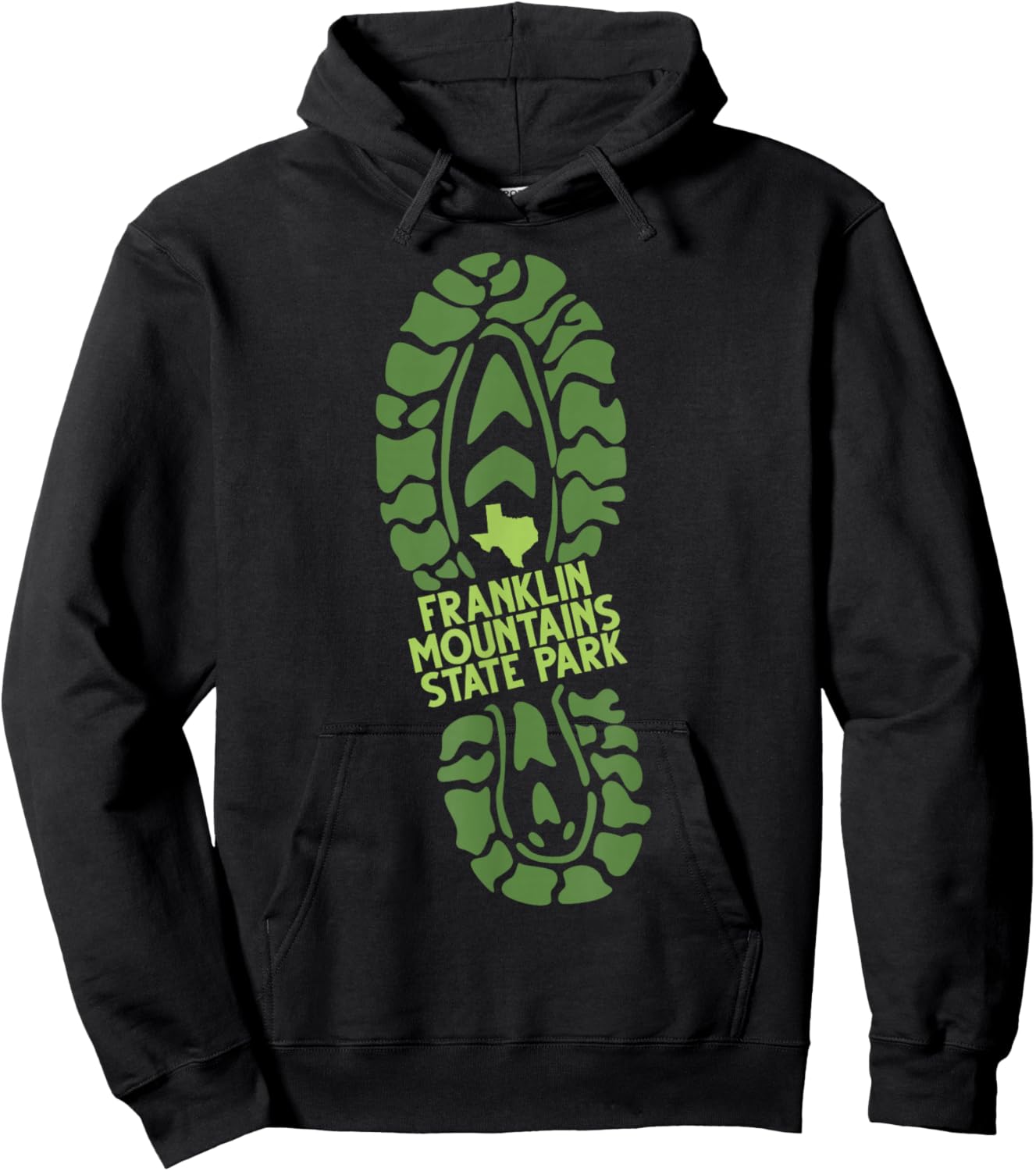 Franklin Mountains State Park Texas TX Hiking Boot Print Hoodie - Hoodie | Black