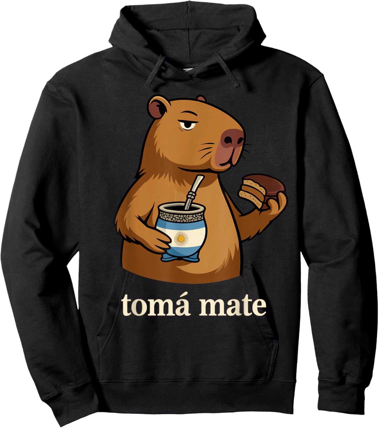 Argentinian Capybara Yerba Mate Argentina Argentine Alfajor Hoodie - Hoodie | Black