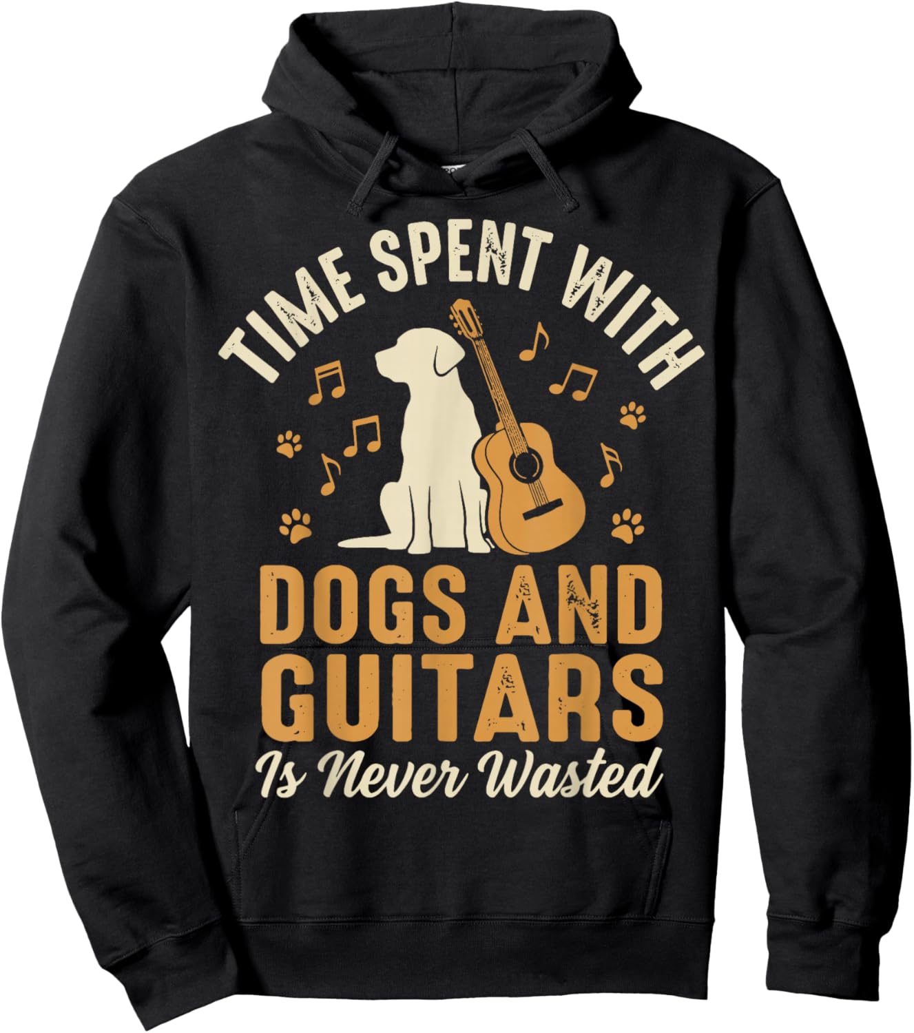 Time Spent with Dogs and Guitars is Never Wasted Hoodie - Hoodie | Black