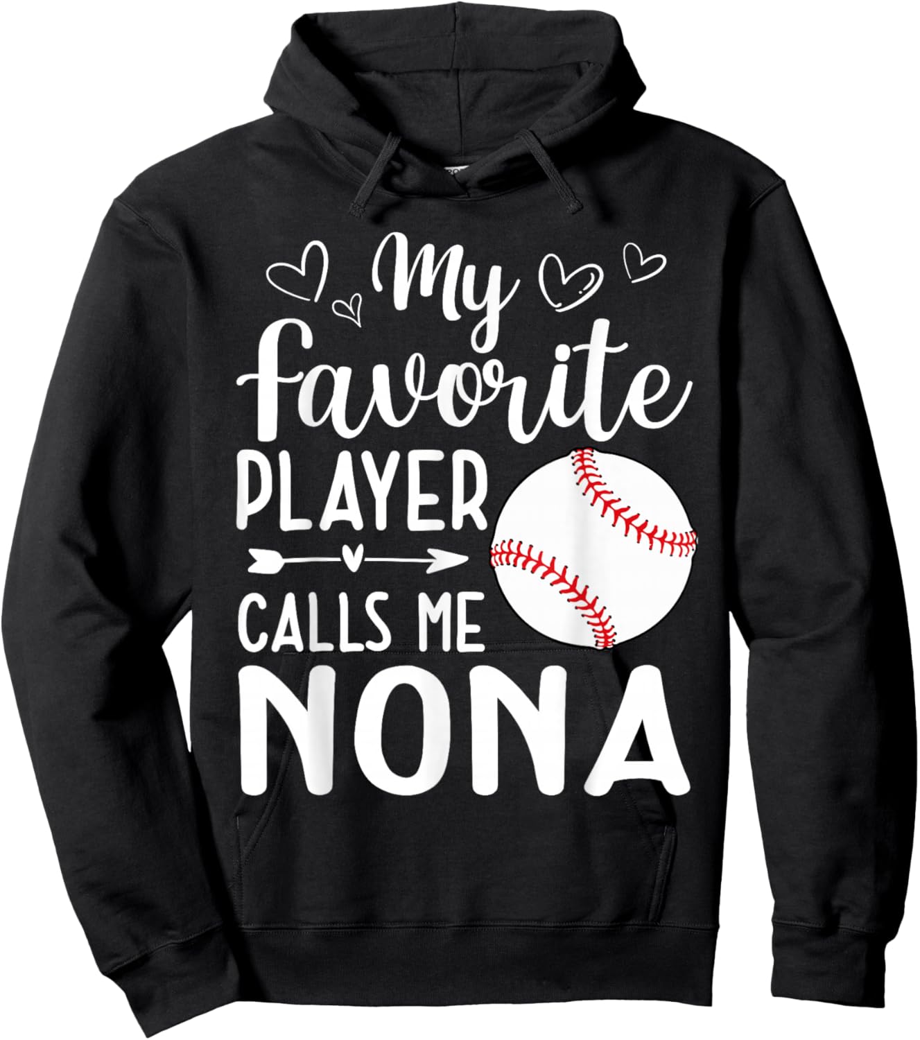 My Favorite Player Calls Me Nona Baseball Player Hoodie - Hoodie | Black