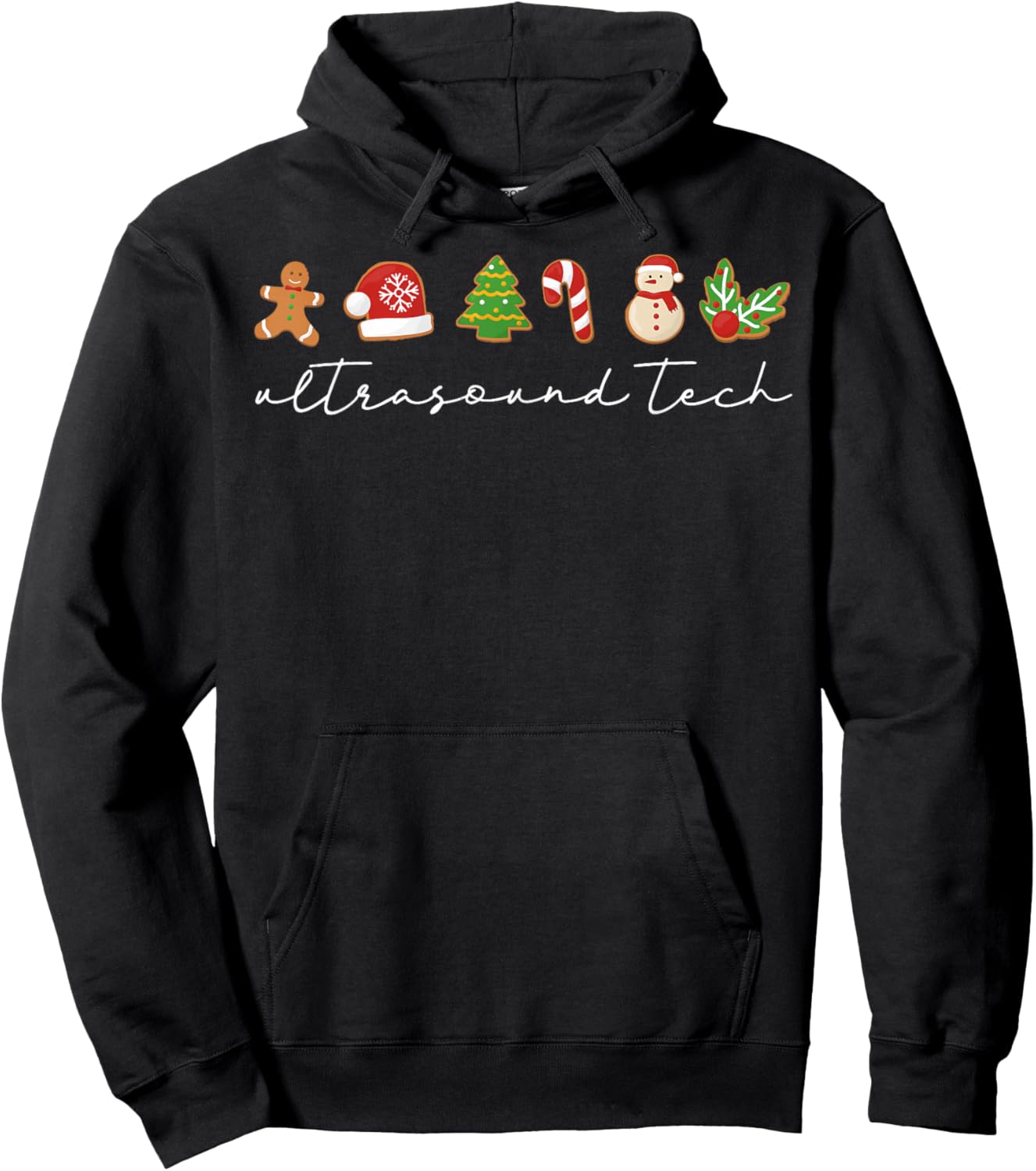 Ultrasound Technologist Christmas Cardiac Nurse Sonographer Hoodie - Hoodie | Black