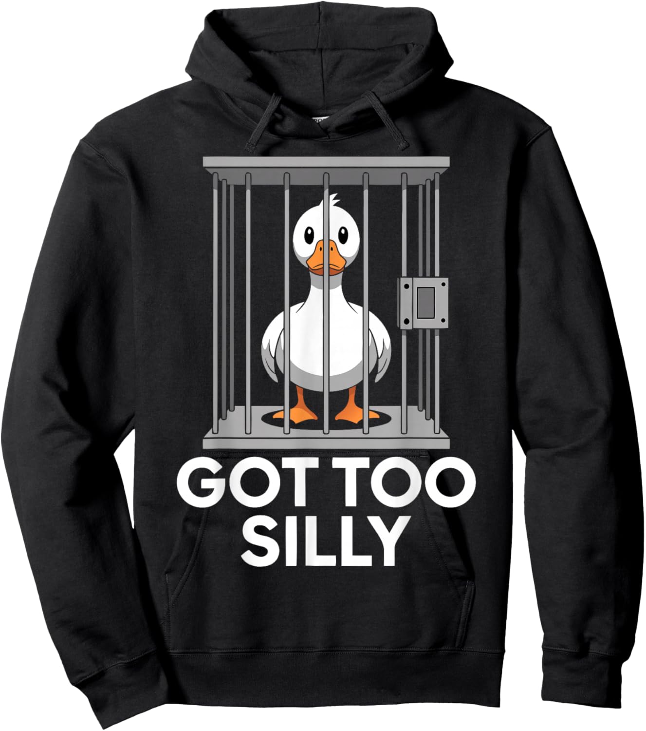 Got Too Silly Funny Goose in Jail Meme Humor Hoodie - Hoodie | Black