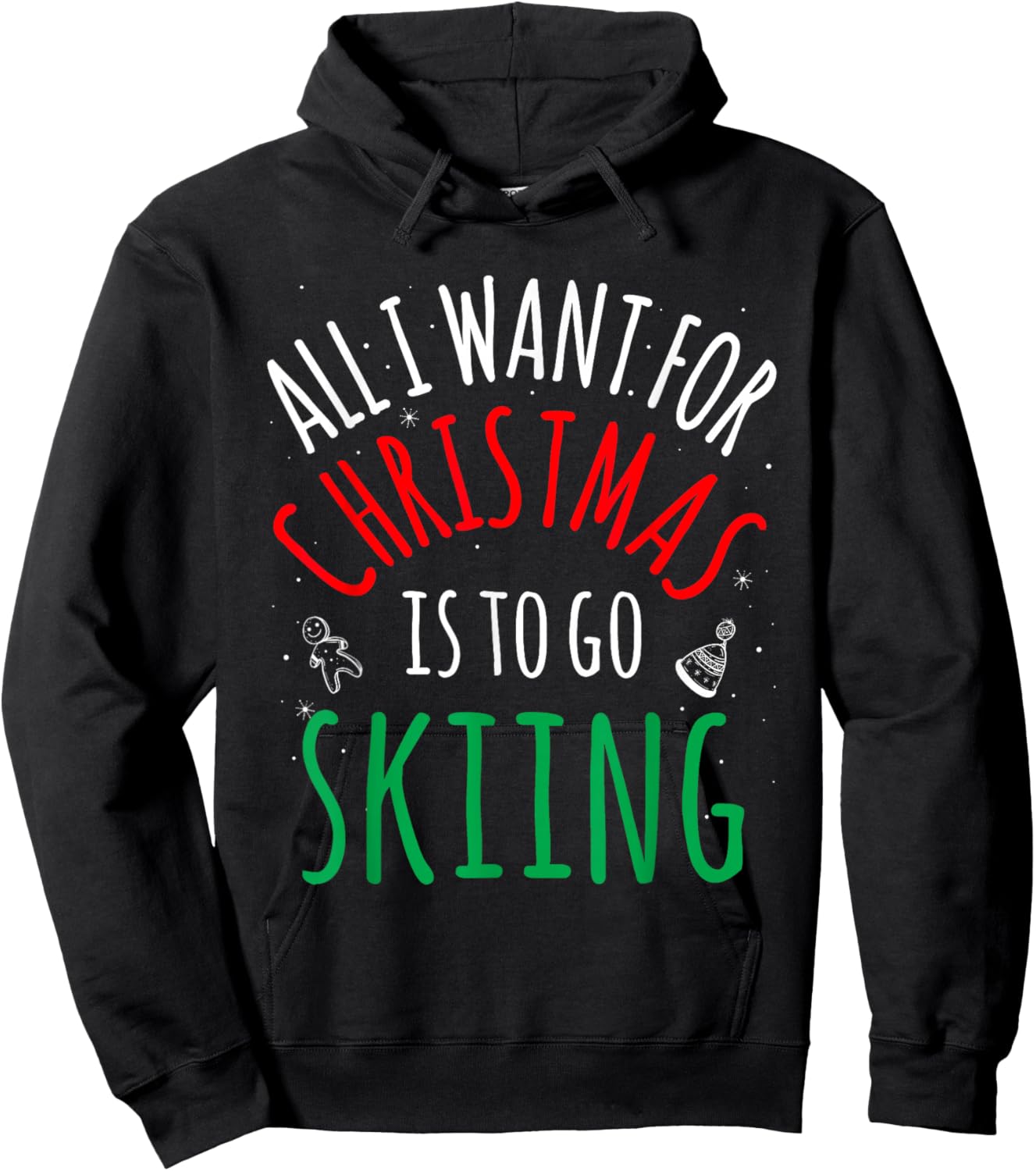 Skiing Ski - Group Matching Family Christmas Funny Pajama Hoodie - Hoodie | Black