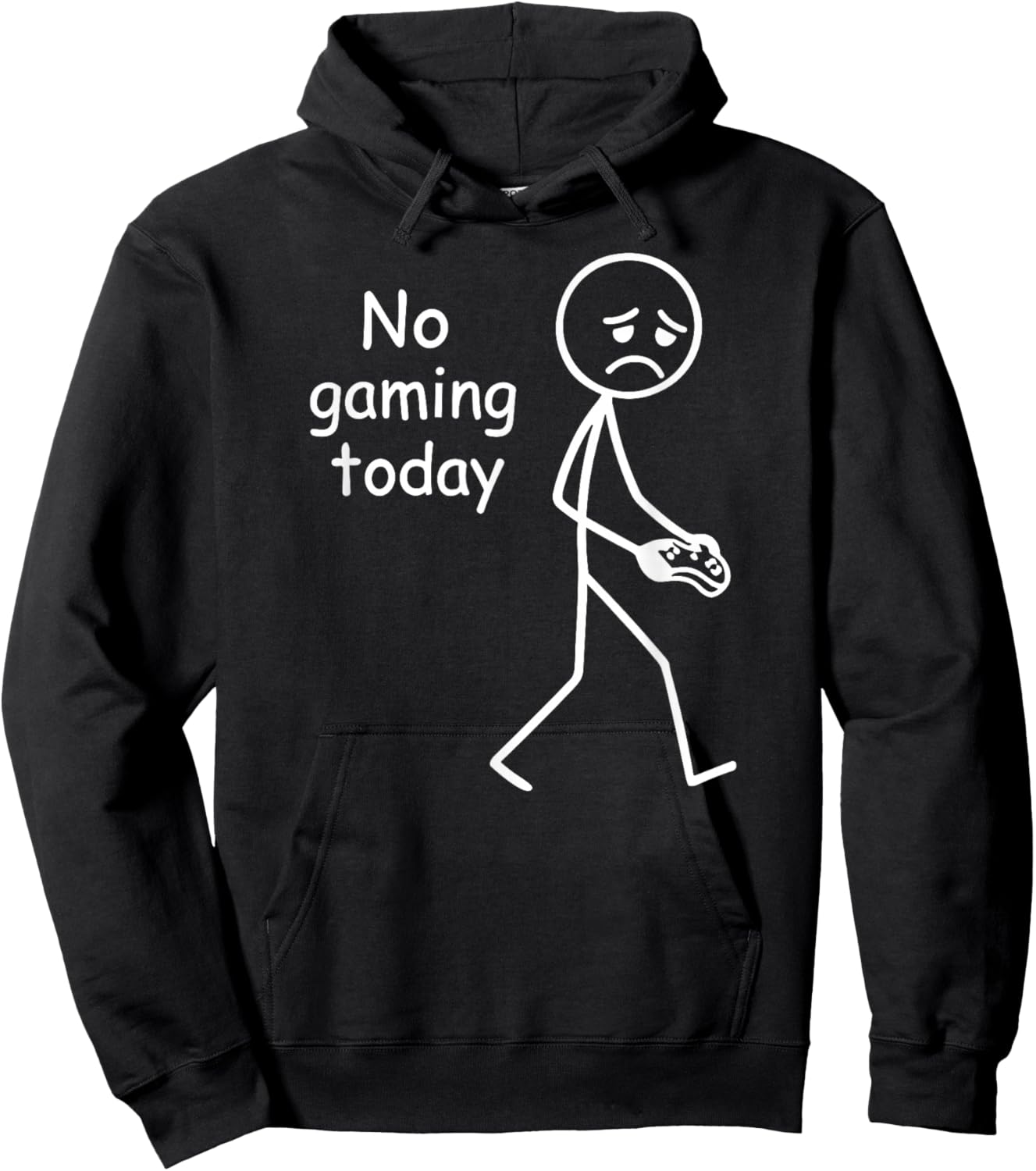 No Gaming Today, Funny Sad Stickfigure Console Gamer Hoodie - Hoodie | Black