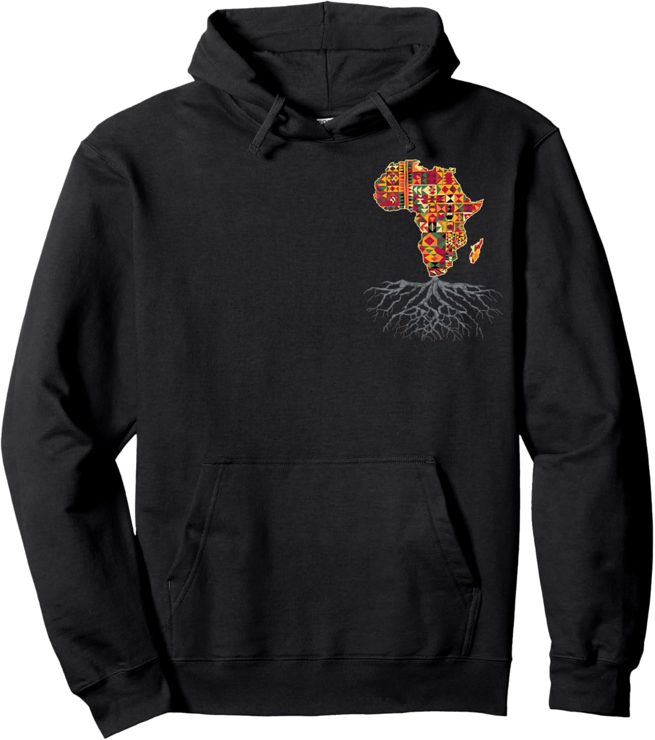 Africa Map Kente Cloth African Print Roots Traditional Arts Hoodie - Hoodie | Black