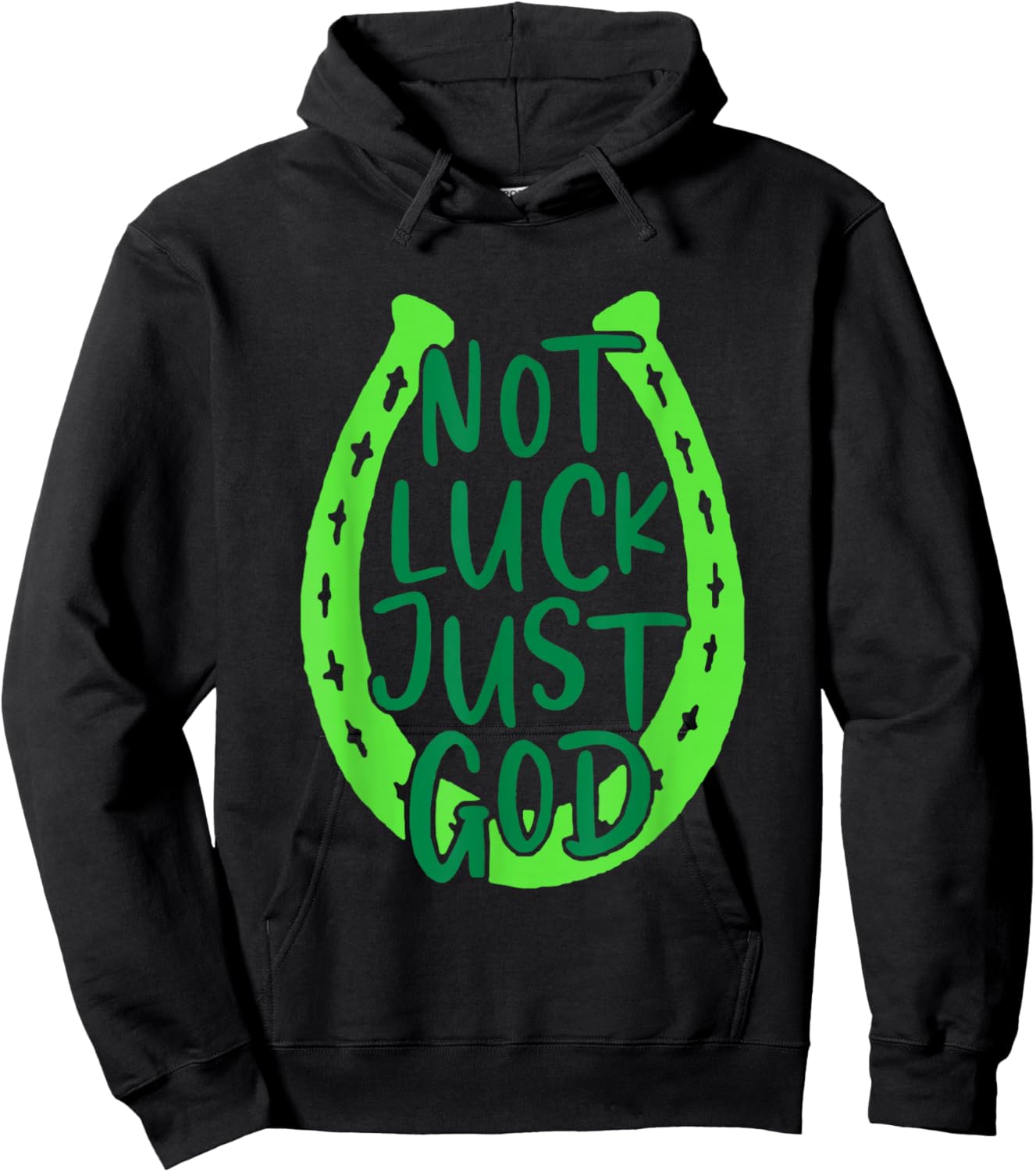 Retro Not Luck Just God Funny Christian St Patricks Day Hoodie - Hoodie | Black