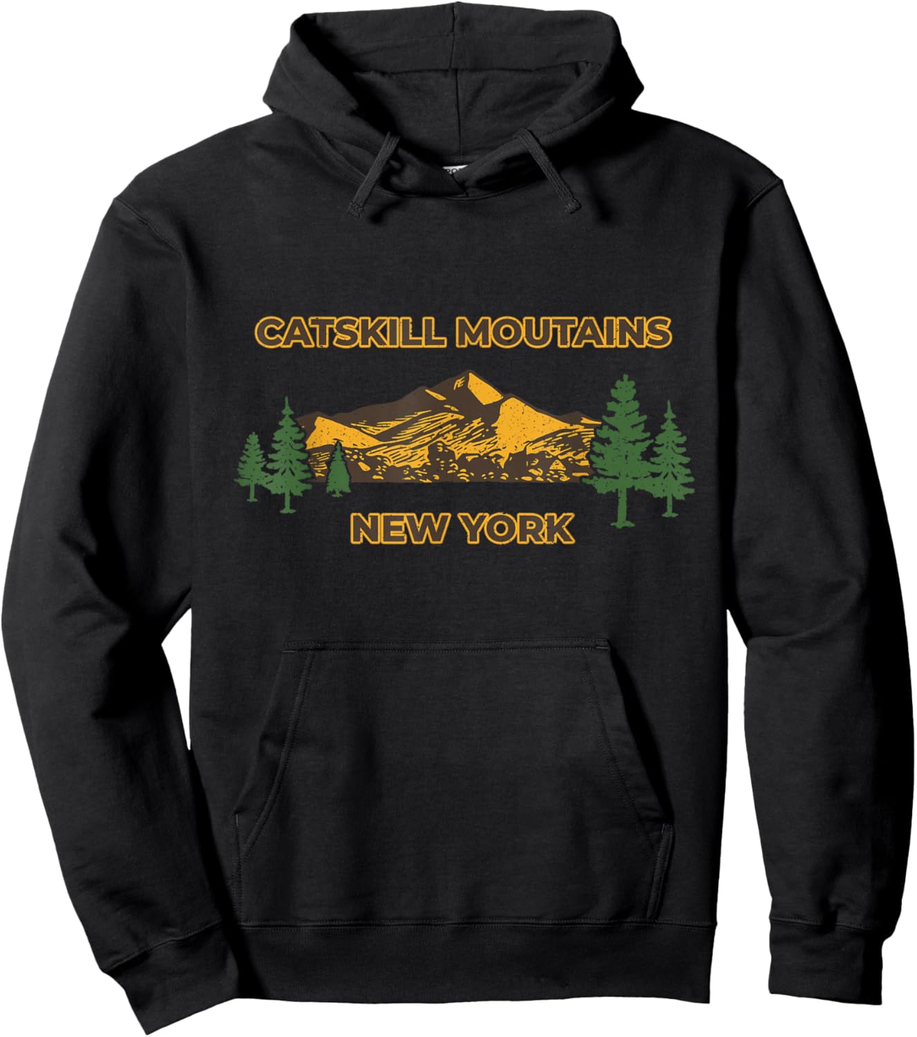 Catskill New York NY Mountains Hiking Camping Retro Outdoors Hoodie - Hoodie | Black