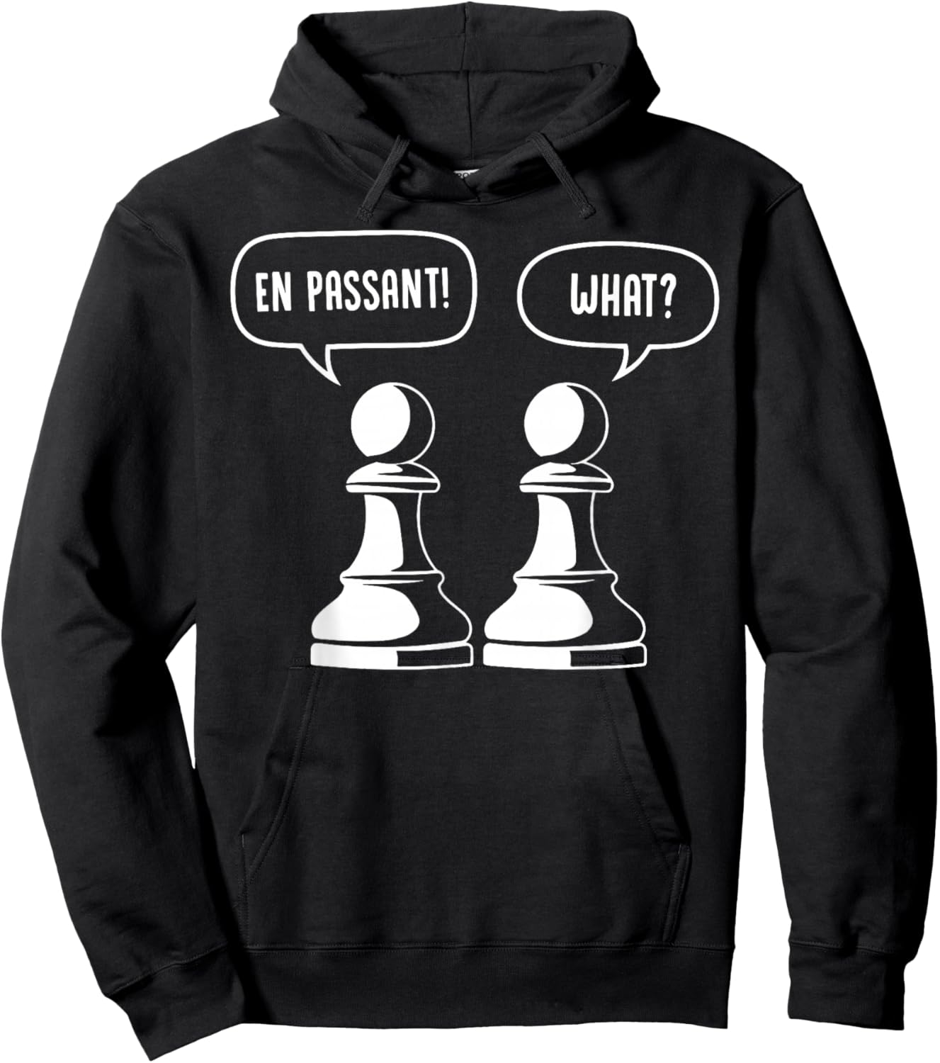 Funny Chess Graphic Pawn Pun En Passant Chess Joke Lover Hoodie - Hoodie | Black