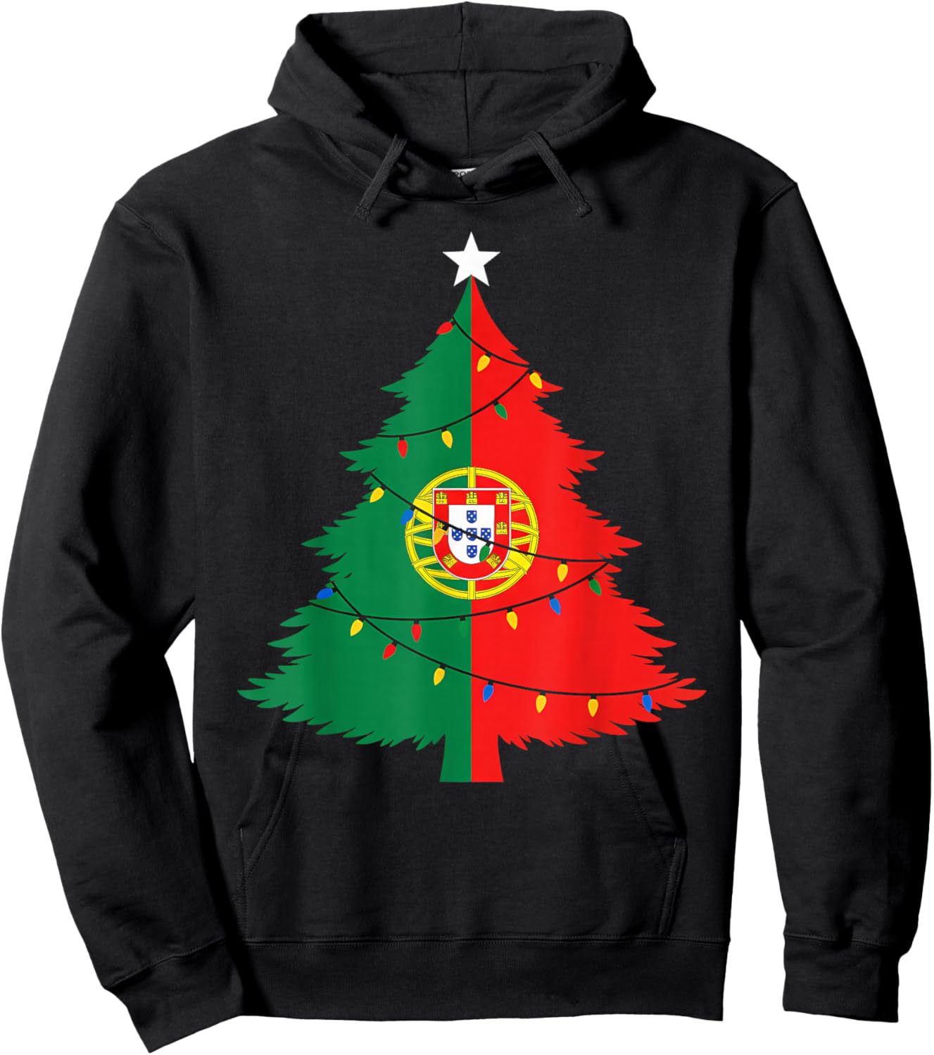 Portuguese Christmas Tree Flag Festive Portugal Pride Hoodie - Hoodie | Black