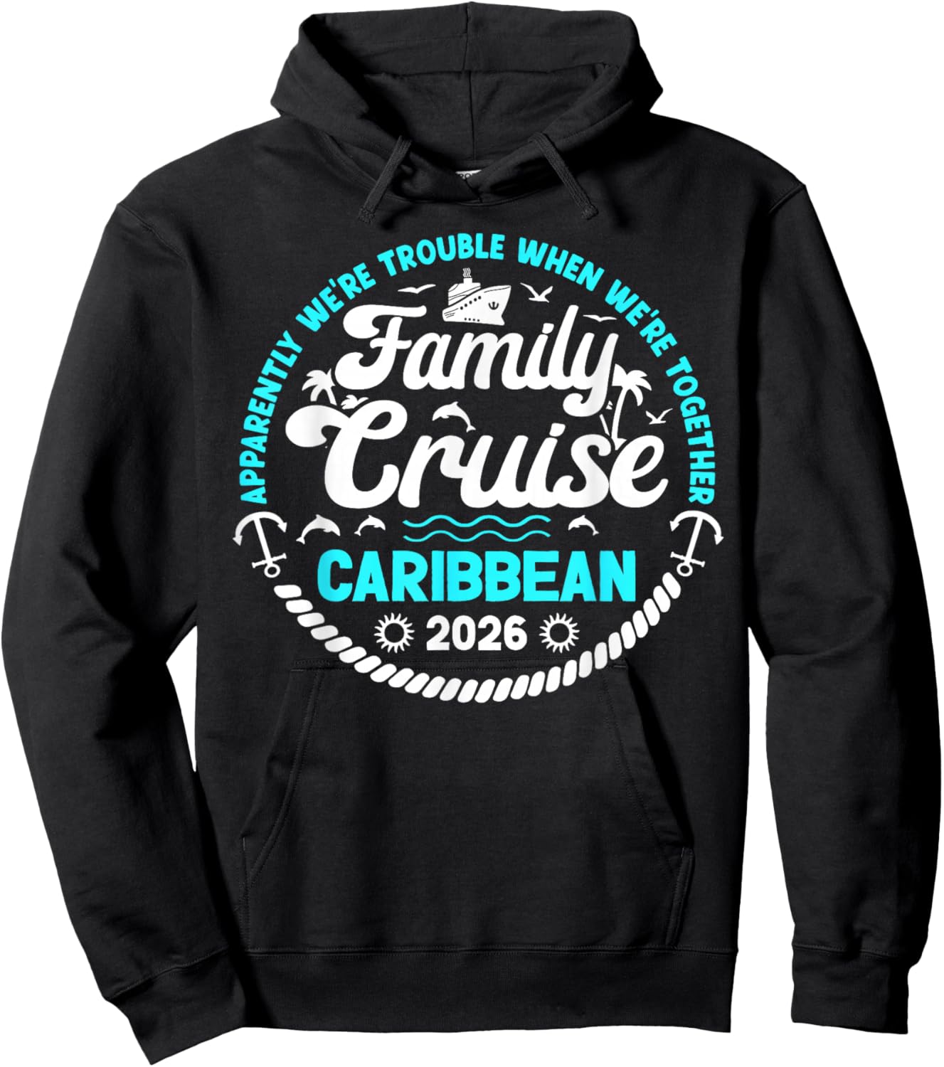 Funny Family Cruise Caribbean 2026 Family Cruising Caribbean Hoodie - Hoodie | Black