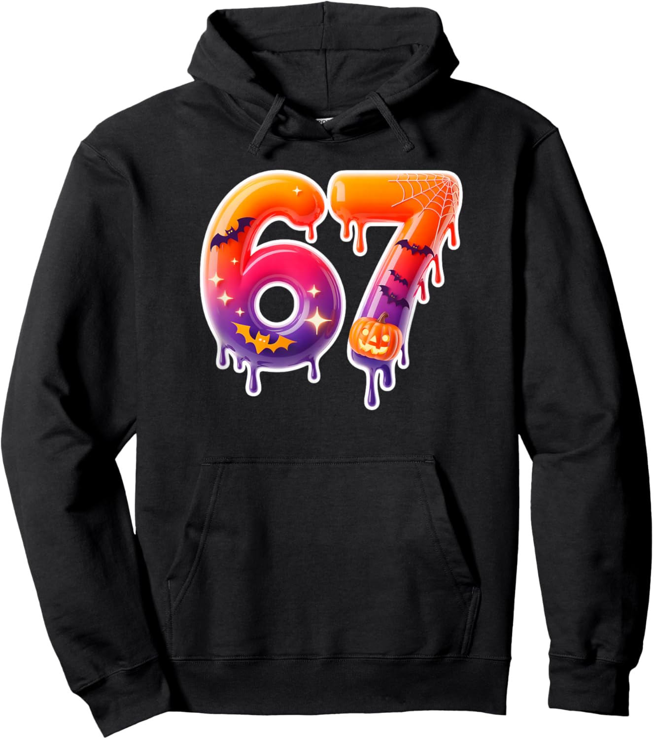 Six Seven 67 6 7 Meme Design Funny Ice Cream Drip Costume Hoodie - Hoodie | Black