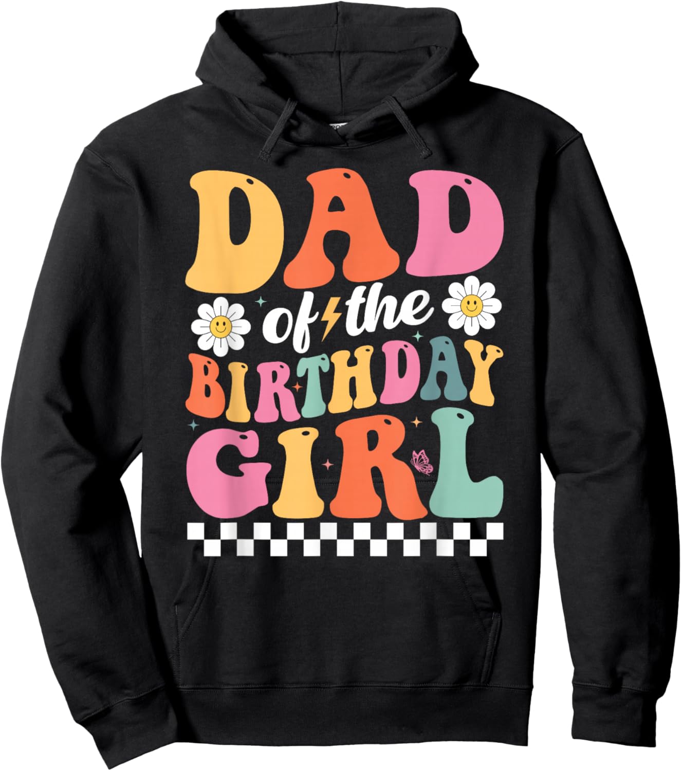 Groovy Dad of The Birthday Girl Family Matching Bday Party Hoodie - Hoodie | Black