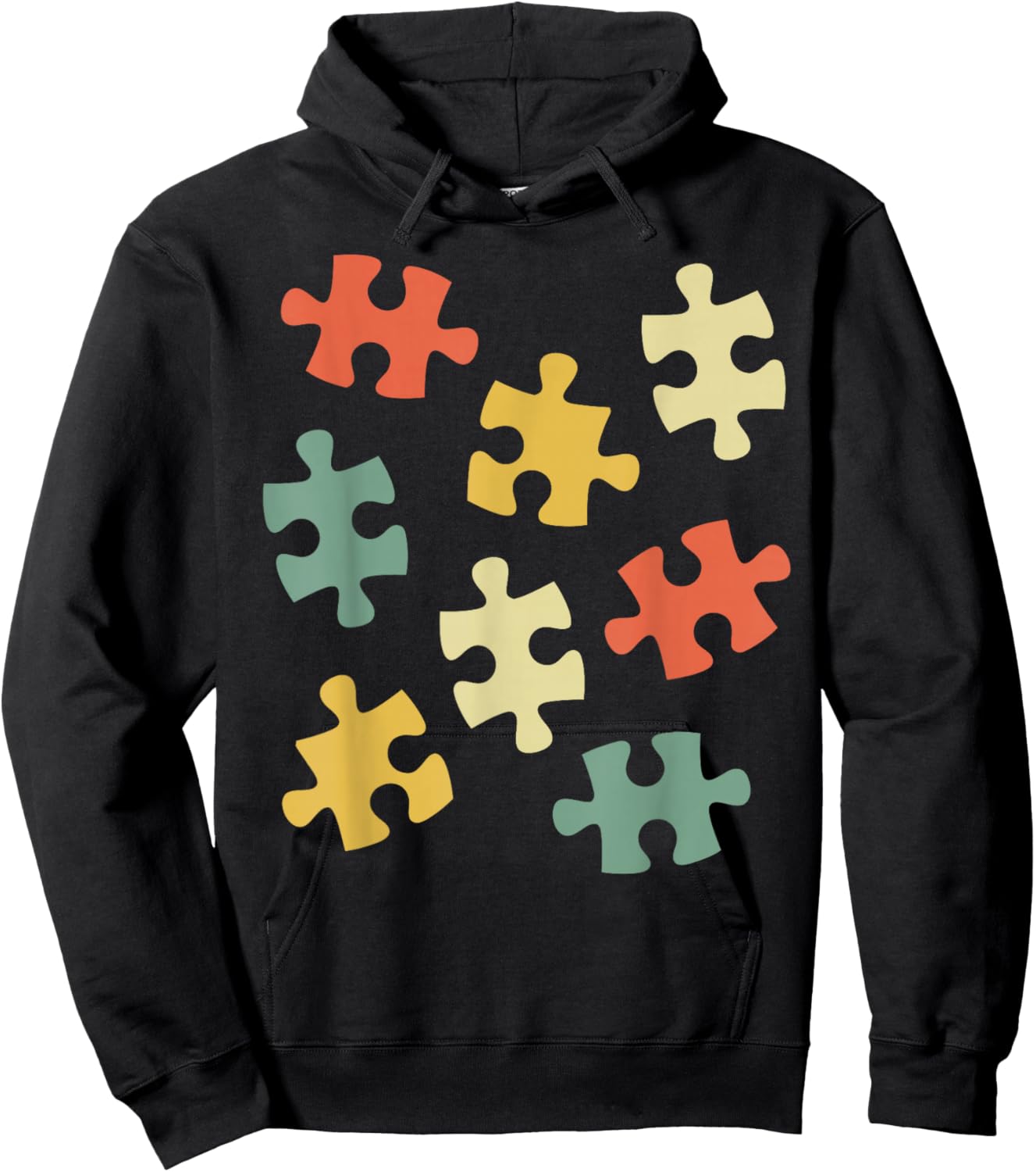 Retro Jigsaw Puzzle Hoodie - Hoodie | Black