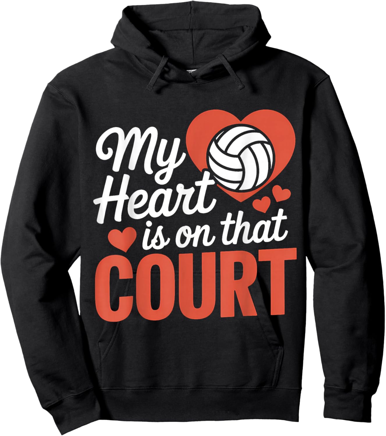 My Heart is On That Court Volleyball Hoodie - Hoodie | Black
