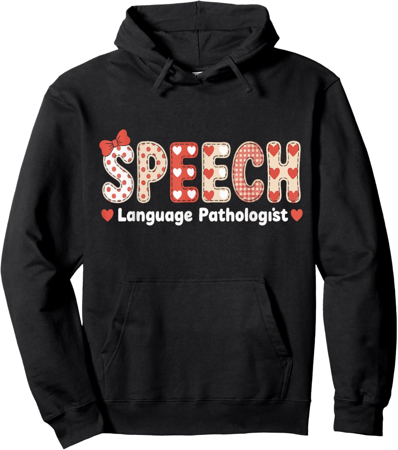 Speech Language Pathologist Valentines Day SLP Therapy Hoodie - Hoodie | Black
