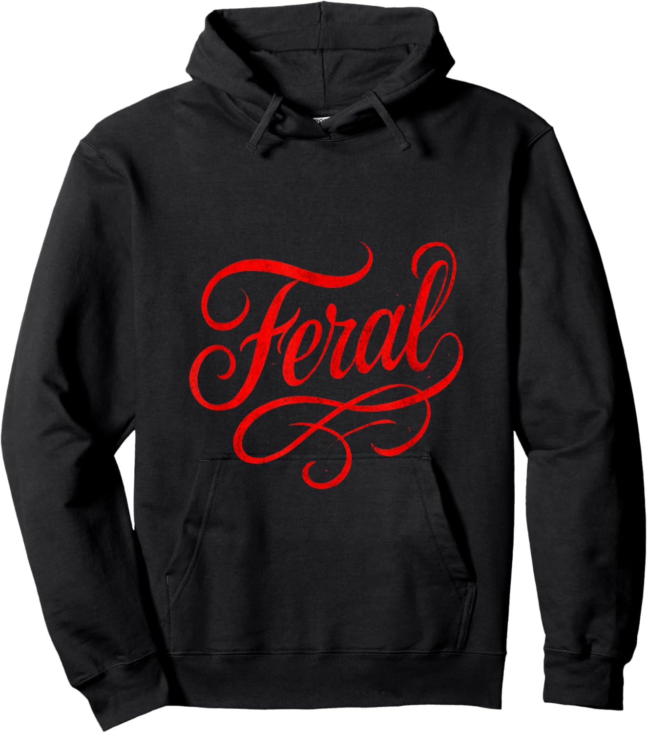 Feral - Vintage Gothic Minimalist Style Hoodie - Hoodie | Black