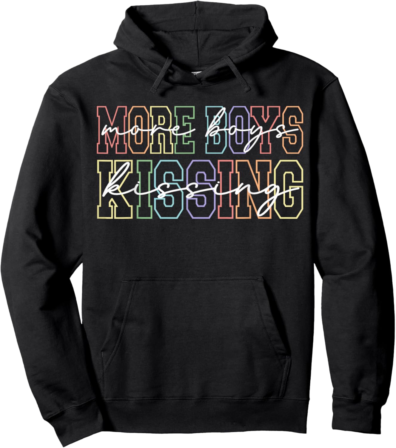 More Boys Kissing Gay Hockey Pride Love Statement Hoodie - Hoodie | Black