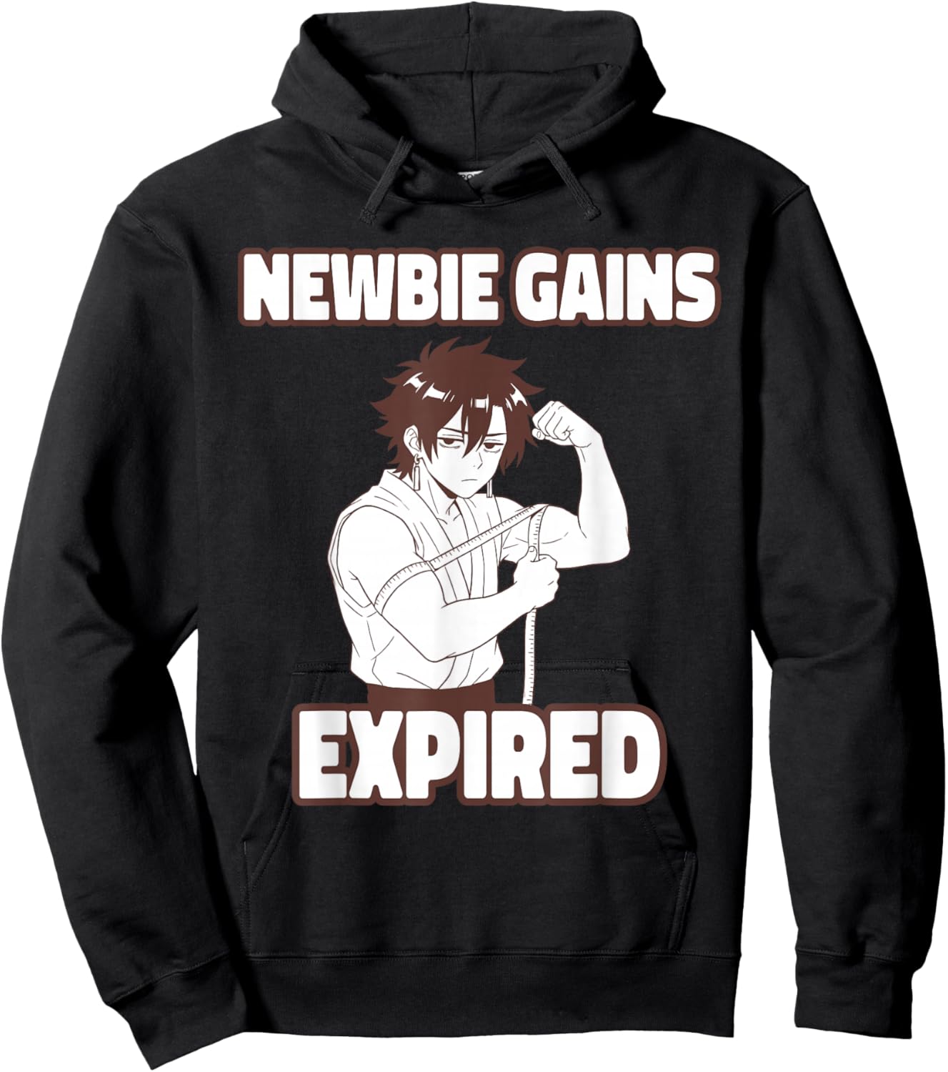 Newbie Gains Expired Funny Gym Anime Workout Hoodie - Hoodie | Black