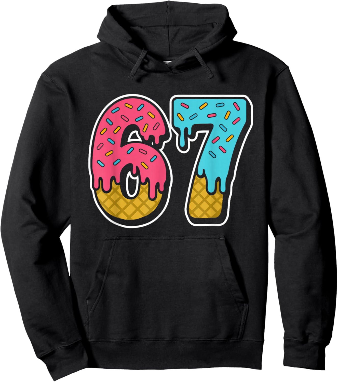 67 Ice Cream Drip Meme 6 7 6-7 Hoodie - Hoodie | Black