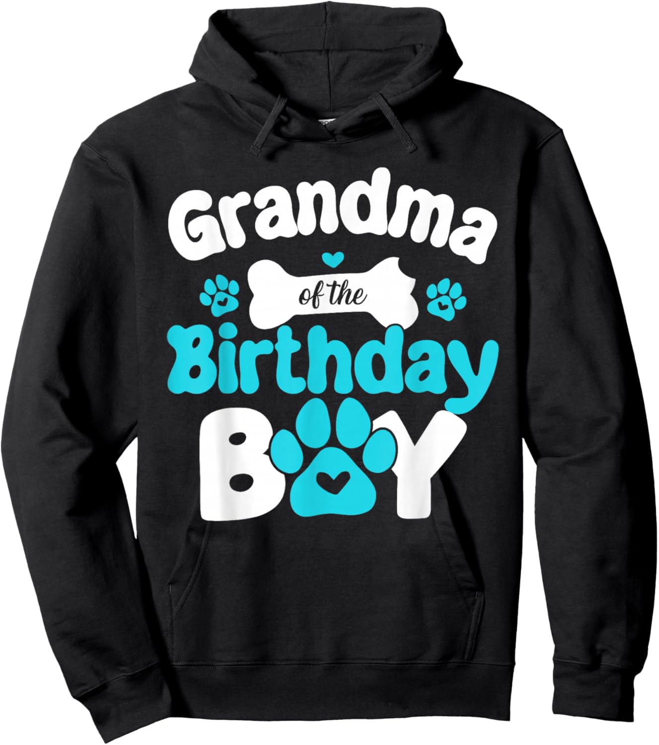 Grandma of The Birthday Boy Dog Paw Hoodie - Hoodie | Black