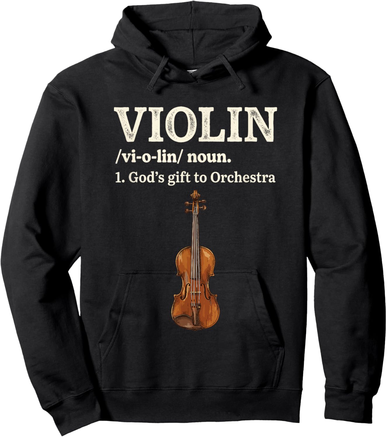 Violin Orchestra Funny Music Definition Hoodie - Hoodie | Black