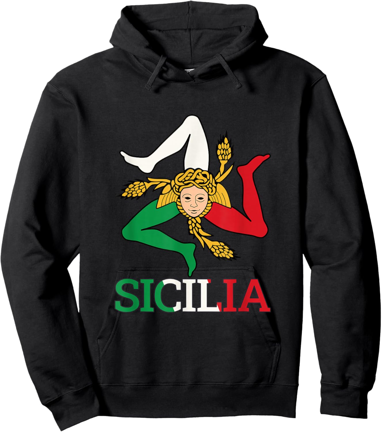 Sicilia, Sicily Trinacria Hoodie - Hoodie | Black