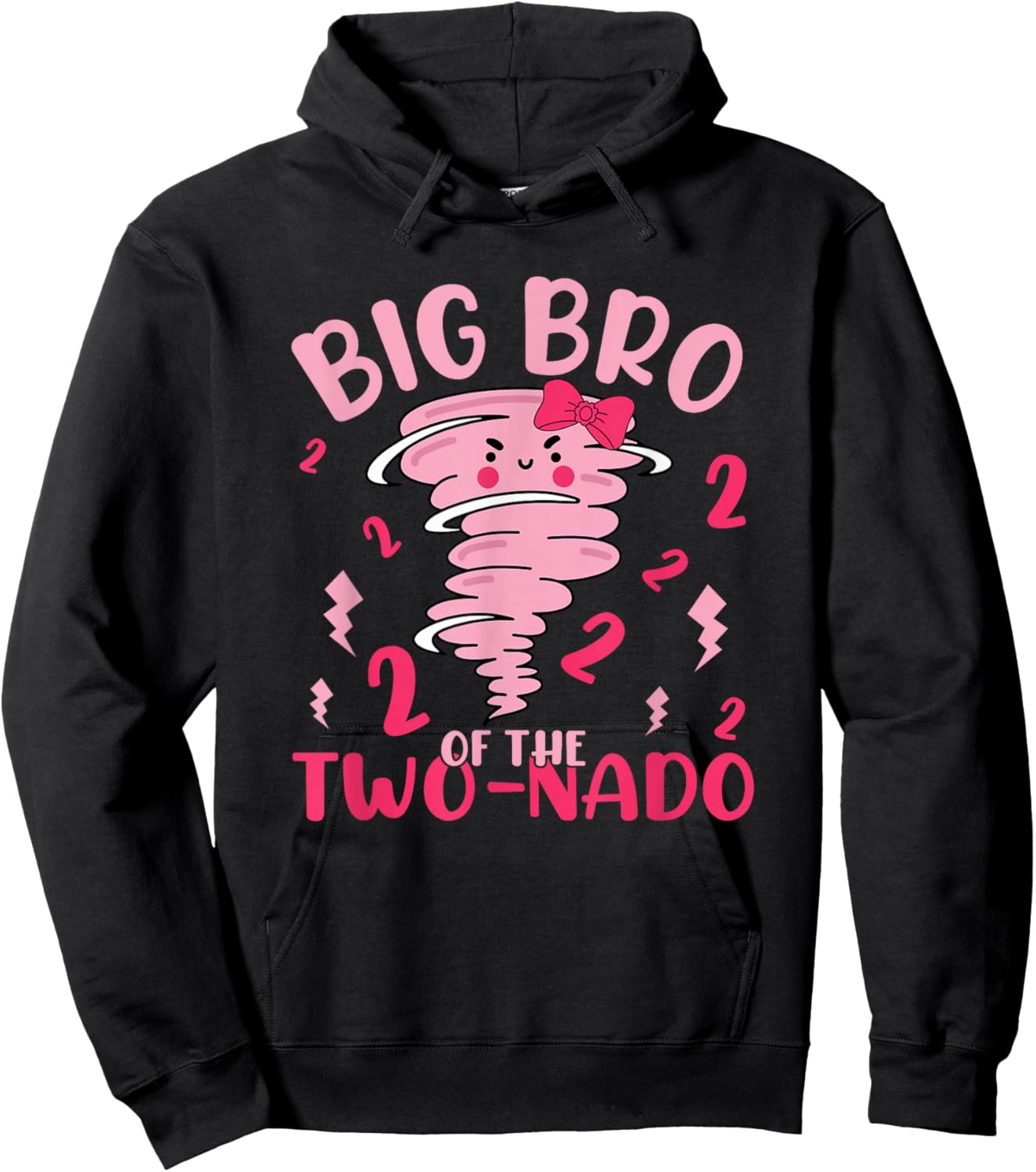 Big Bro of The Two-nado Tornado Theme 2nd Birthday Party Hoodie - Hoodie | Black