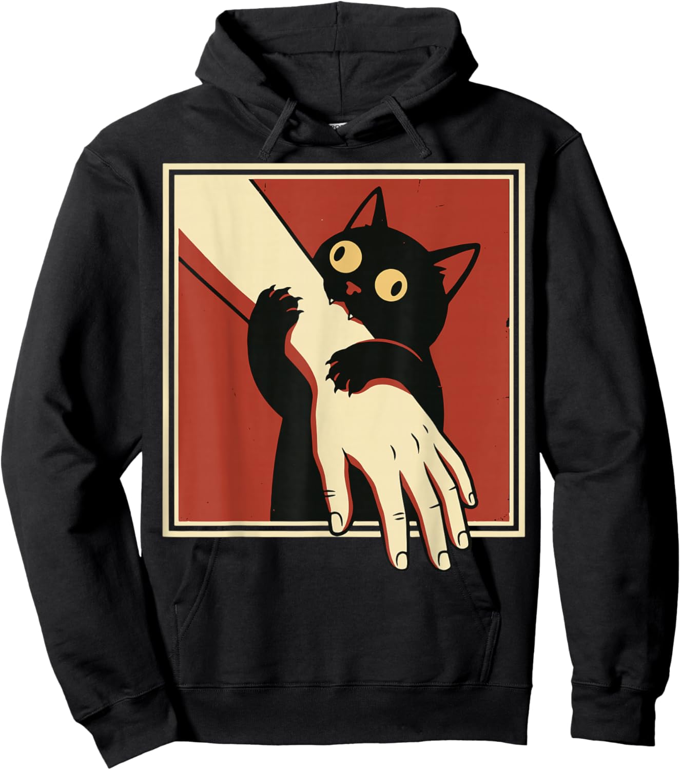 Black Cat Biting Arm Hoodie - Hoodie | Black