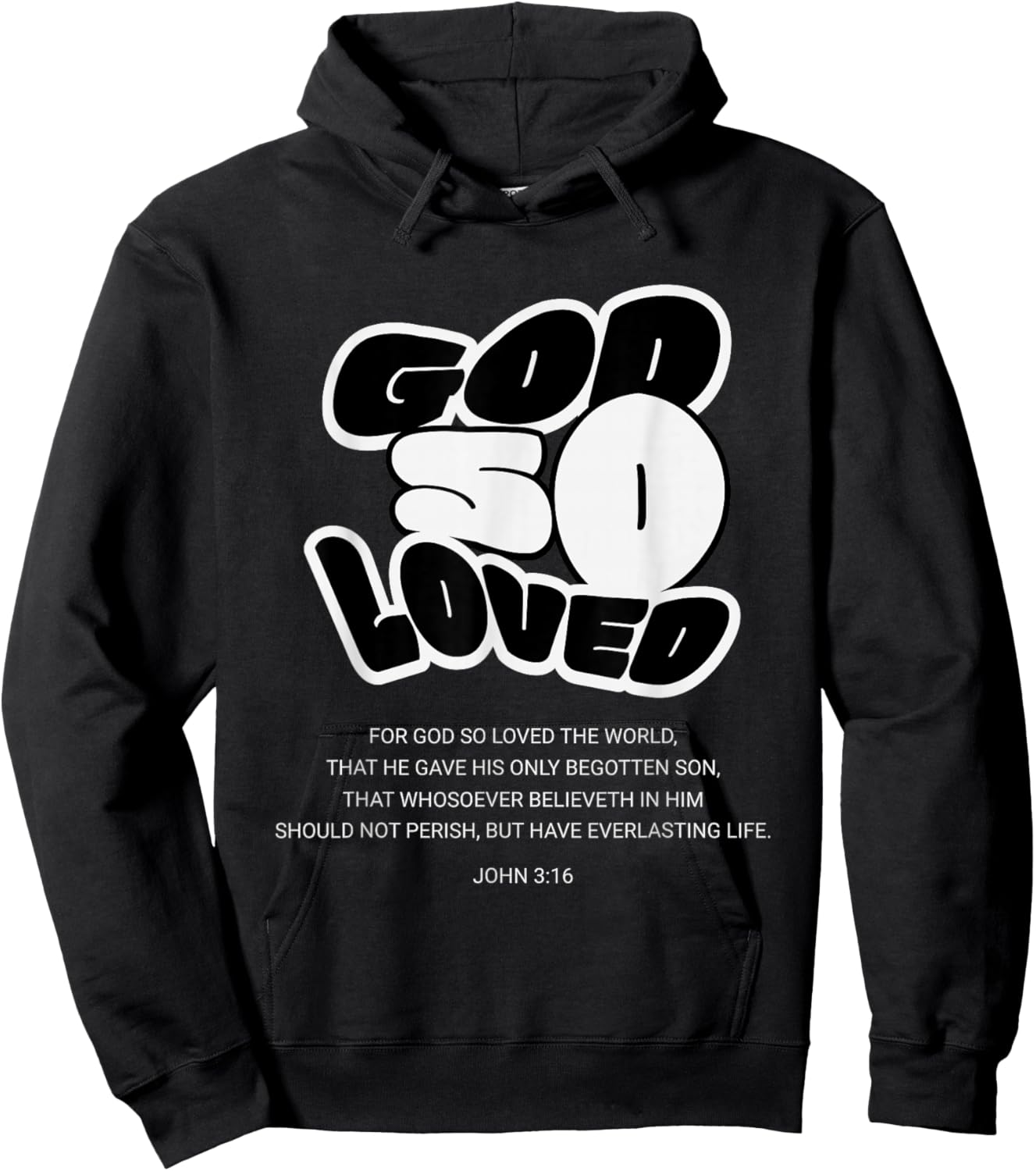 God So Loved John 3:16 Groovy Christian Verse Women Men Kids Hoodie - Hoodie | Black