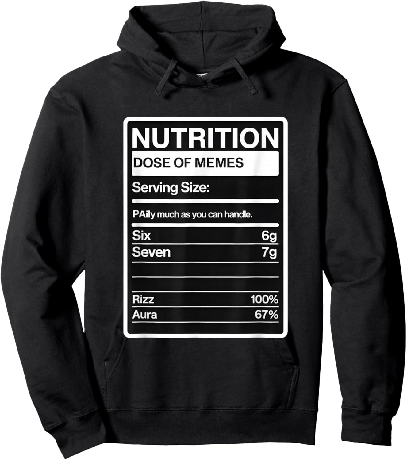 Dose of Memes 67 Nutrition Facts Hoodie - Hoodie | Black