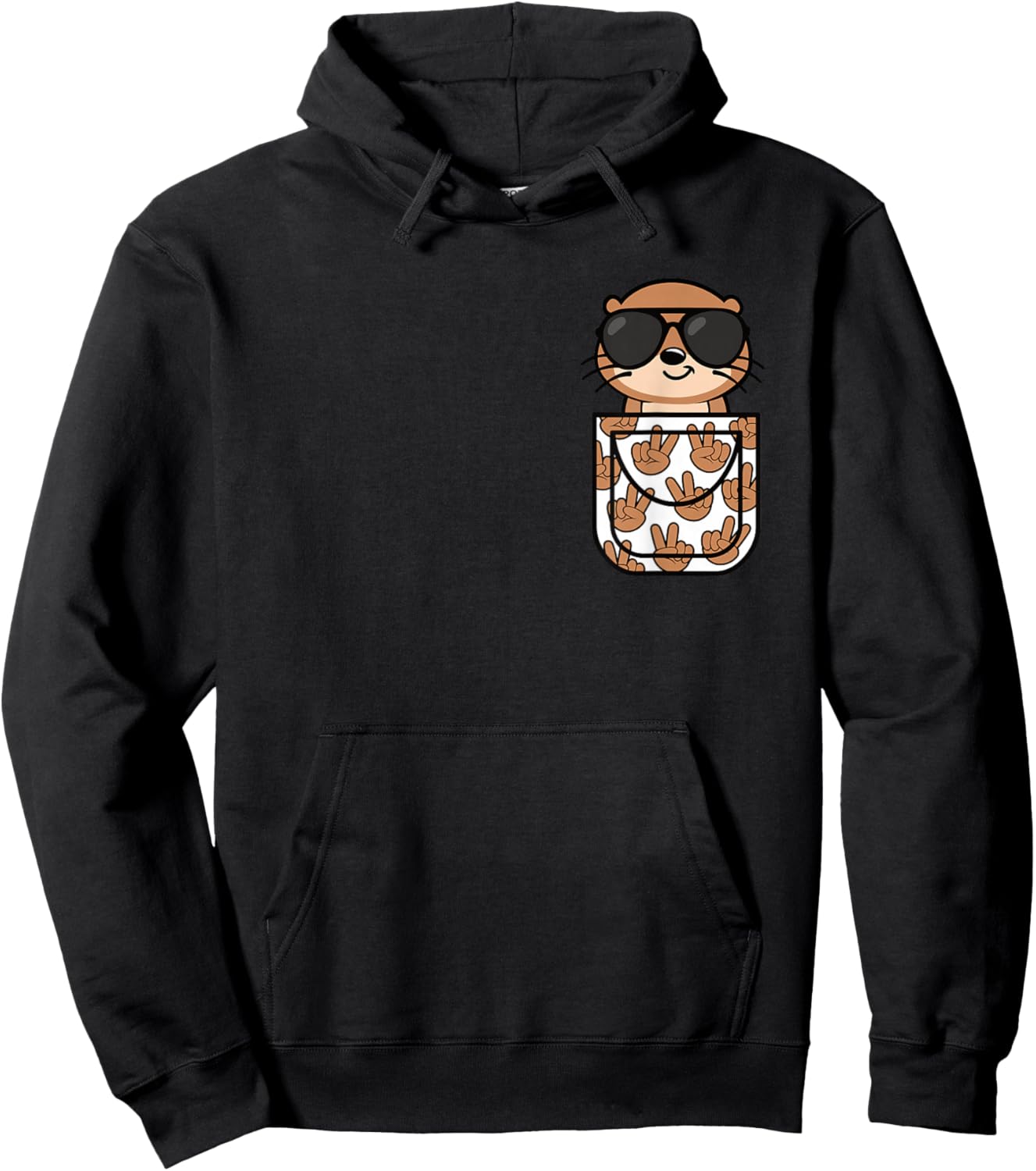 Funny Otter Pocket Men Women Kids Hoodie - Hoodie | Black