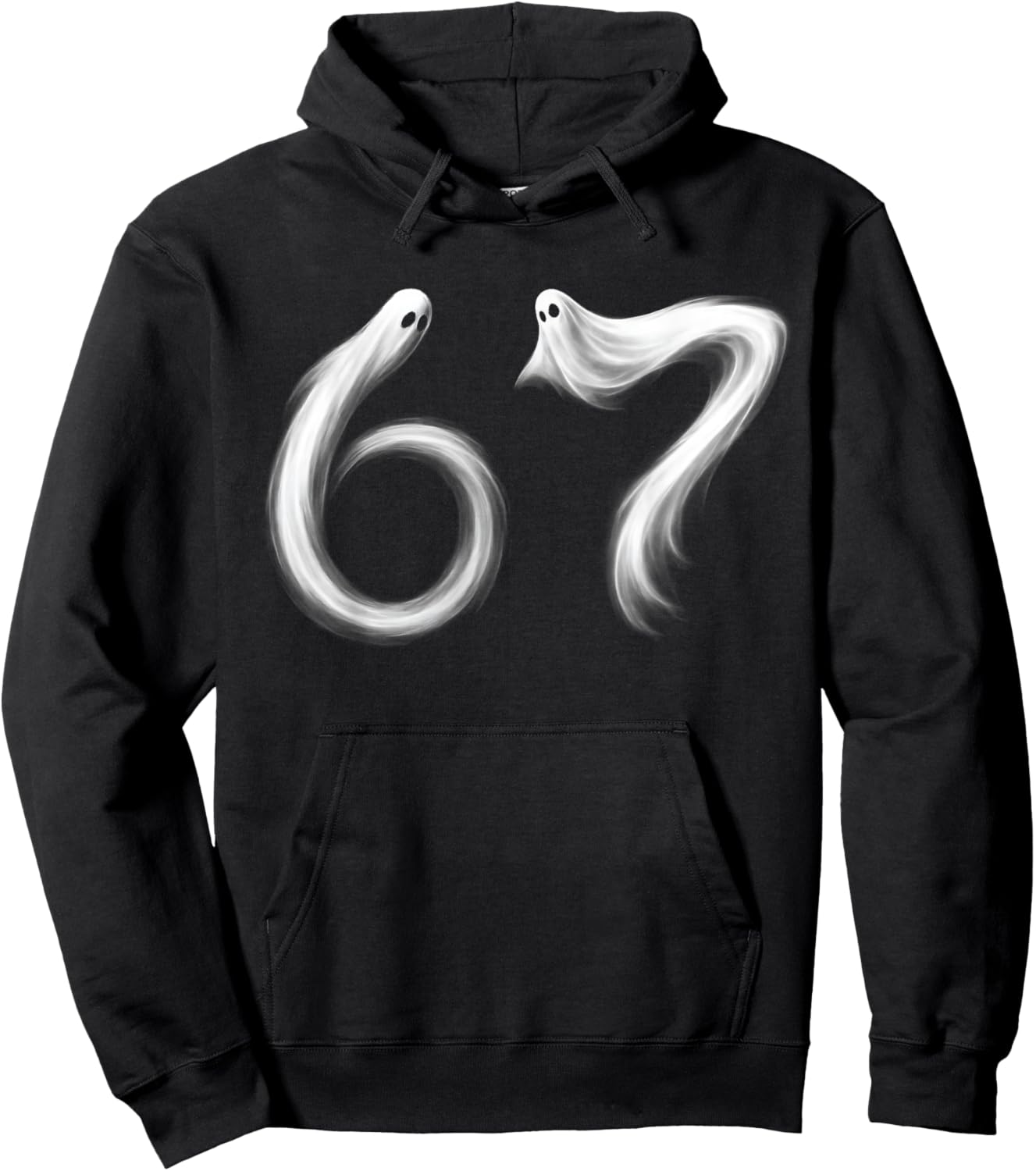 Funny Six Seven 6 7 Meme 67 Design Ghost Halloween Costume Hoodie - Hoodie | Black