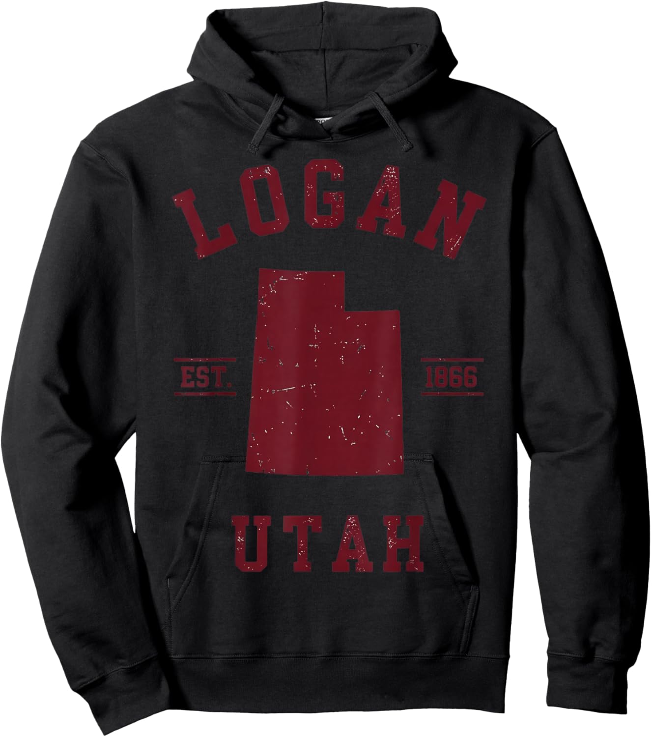 Logan Utah Est 1866 Vintage Retro Travel Hoodie - Hoodie | Black