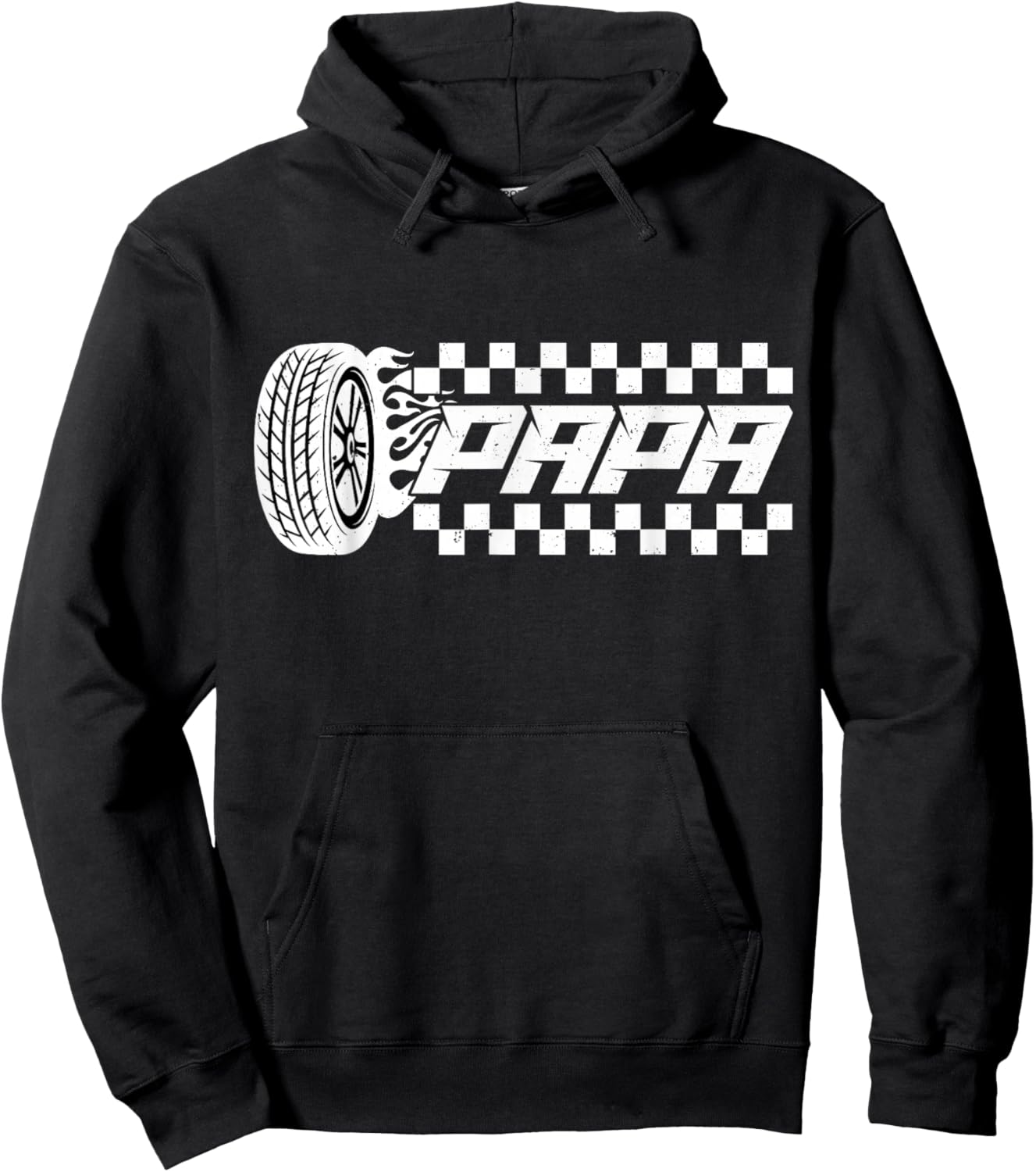 Papa Pit Crew Family Racing Birthday Race Car Hoodie - Hoodie | Black