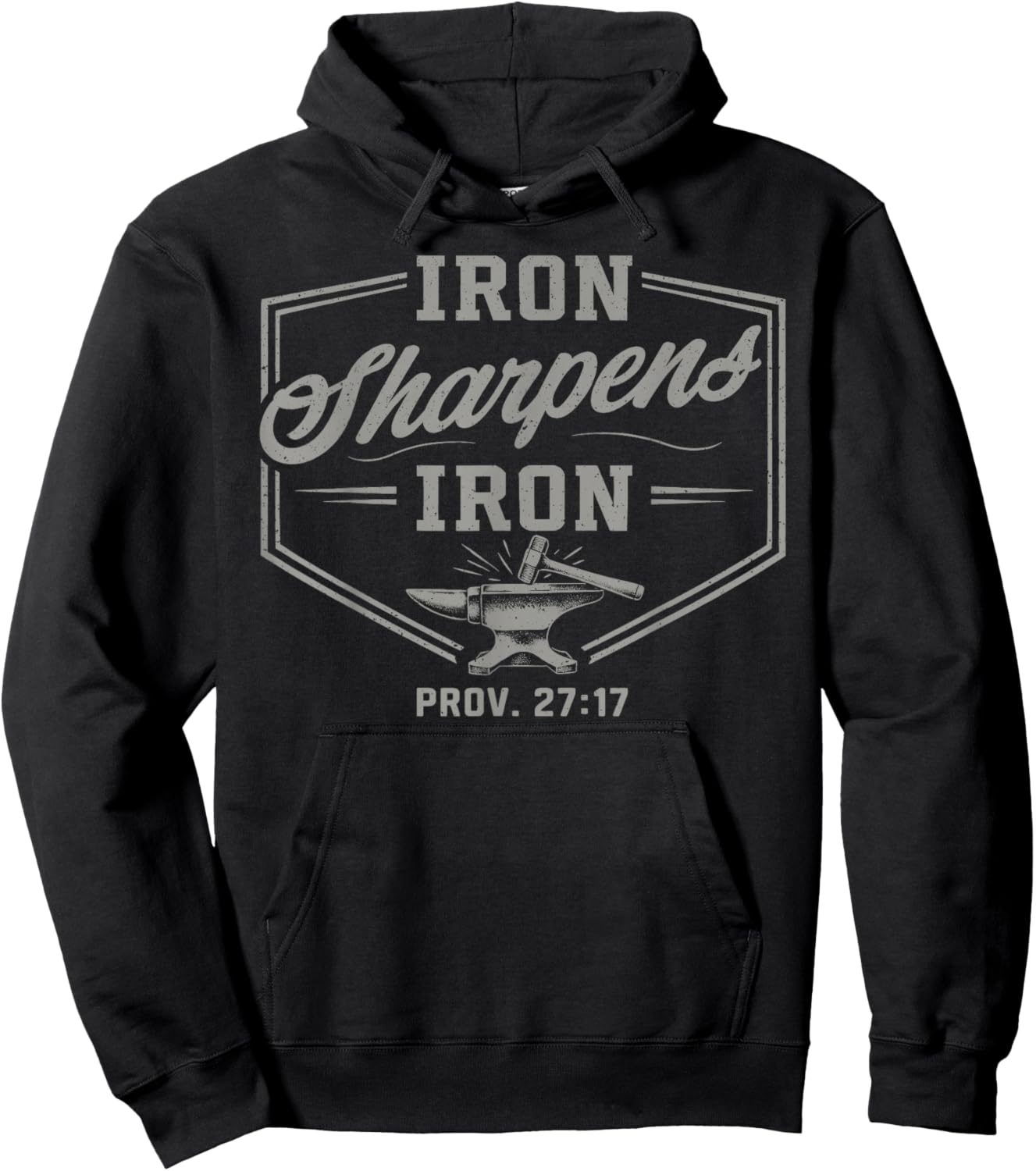 Iron Sharpens Iron Christian Believer Bible Gym Workout Hoodie - Hoodie | Black