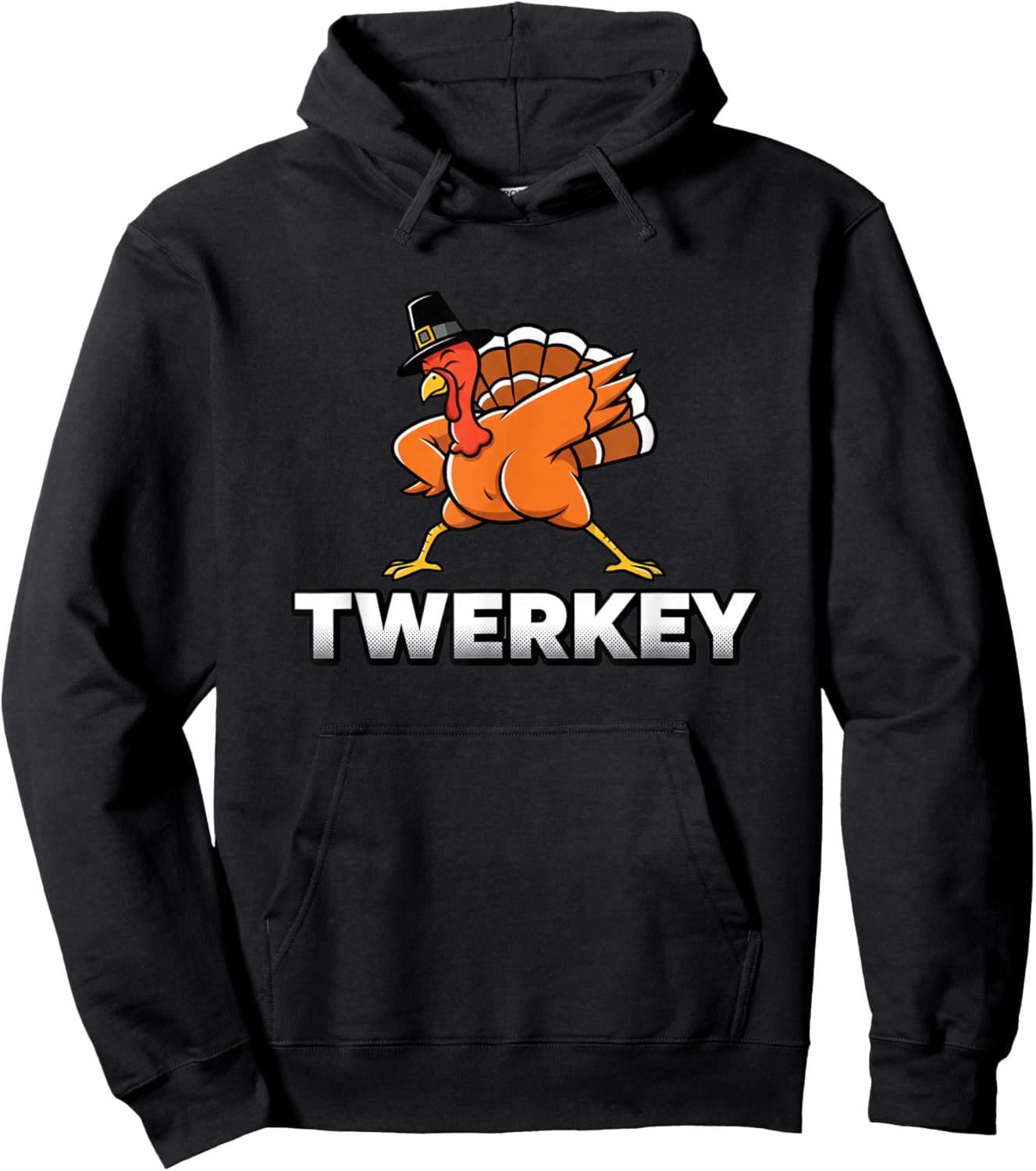 Twerkey Twerking Turkey Thanksgiving Twerk Turkey Pilgrim Hoodie - Hoodie | Black