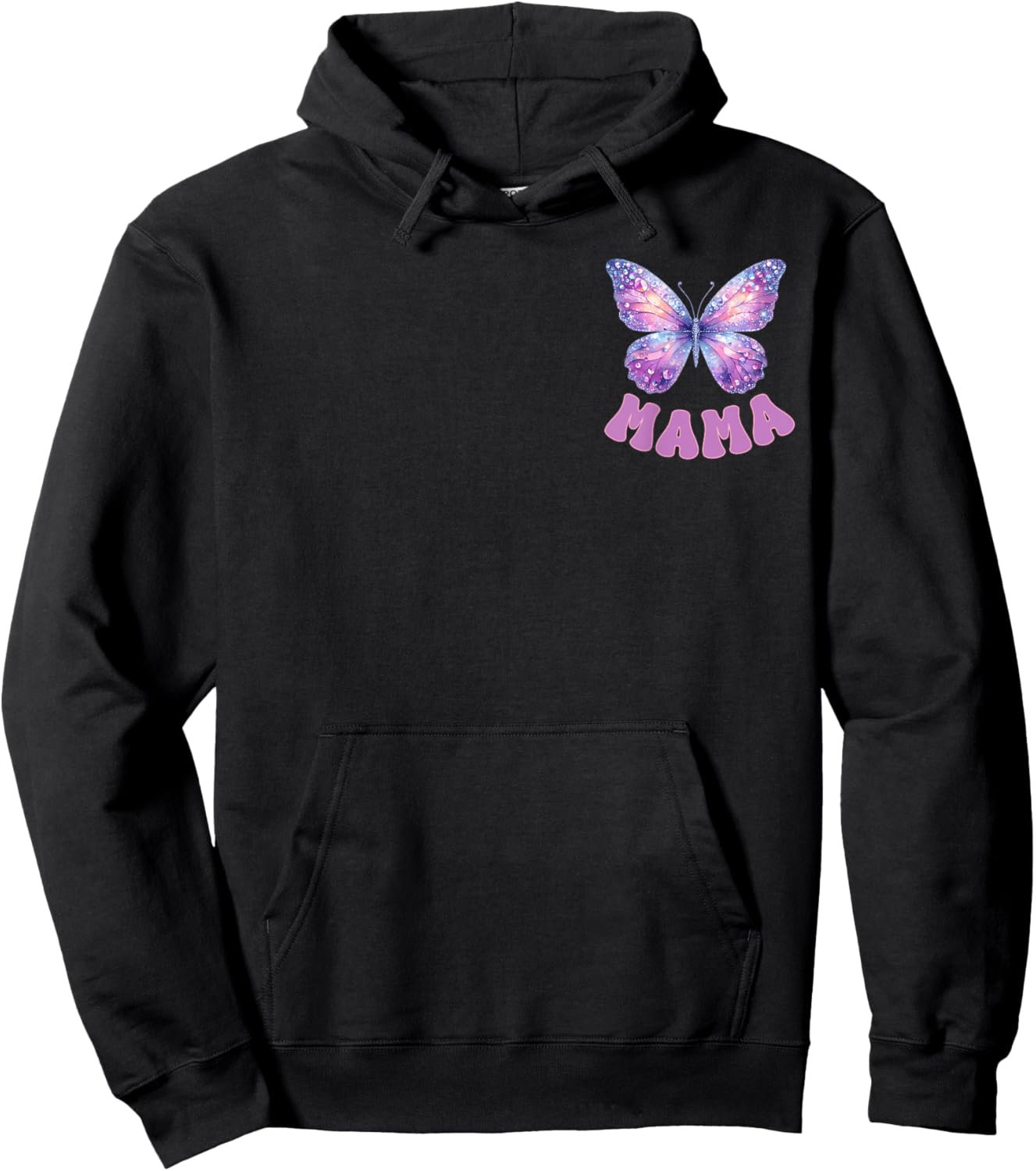 Mama of The Birthday Girl Butterfly Party Matching Family Hoodie - Hoodie | Black