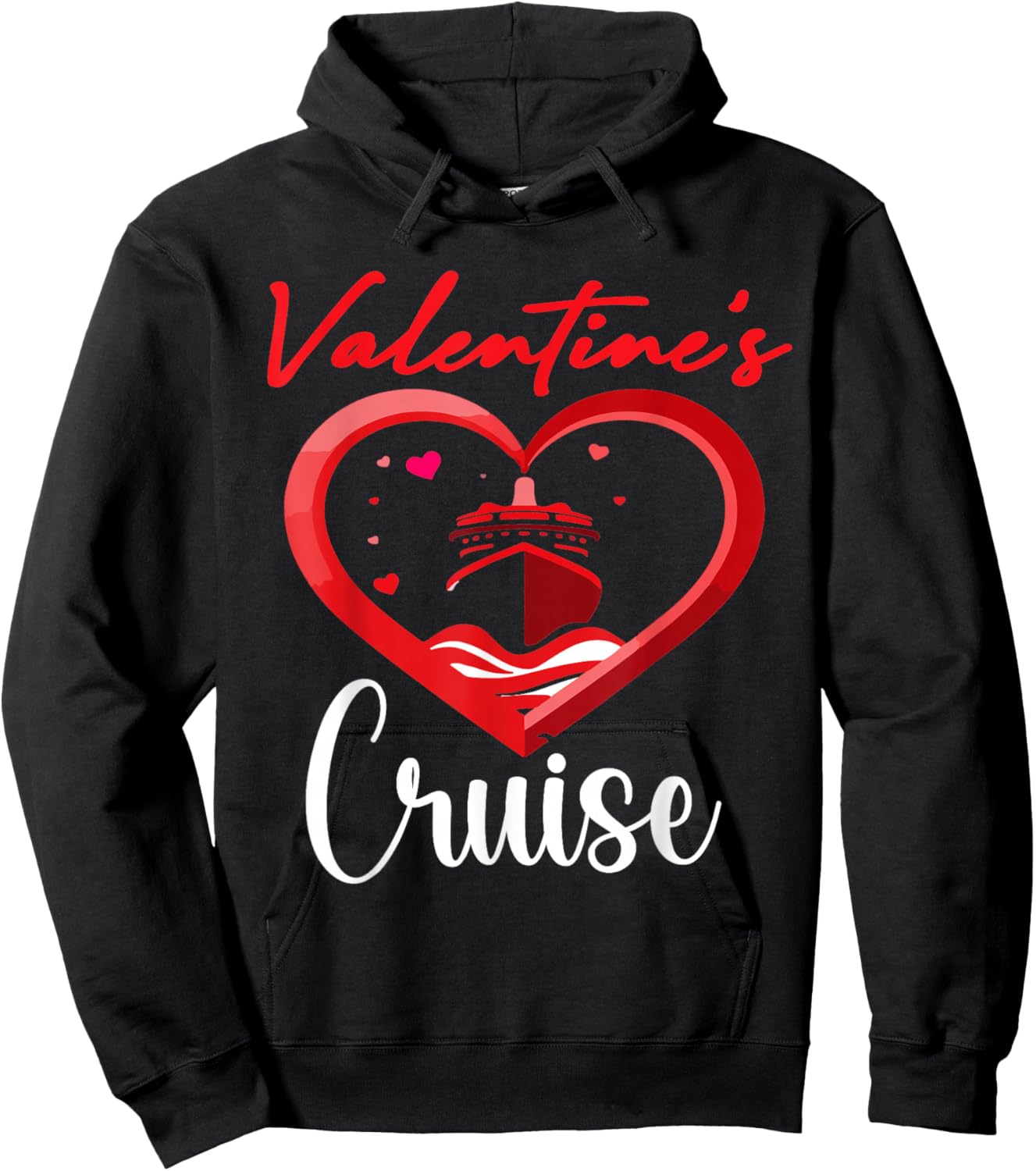 Funny Cruise Love Squad Valentine’s Day Vacation Hoodie - Hoodie | Black
