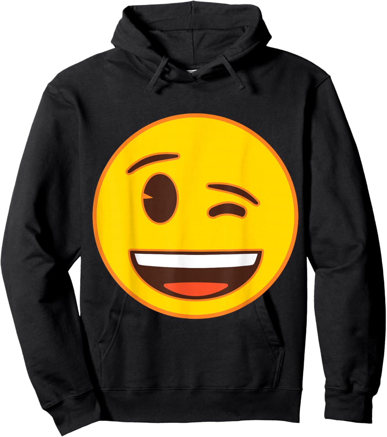 Official Emoji Wink Winking Yellow Smile Face Hoodie - Hoodie | Black