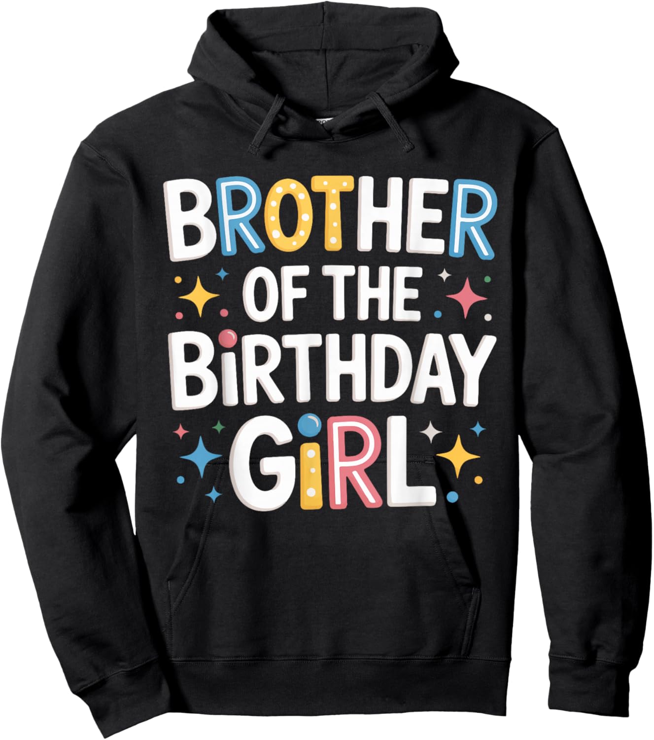 Brother of The Birthday Girl Pink Family Party Matching Fun Hoodie - Hoodie | Black