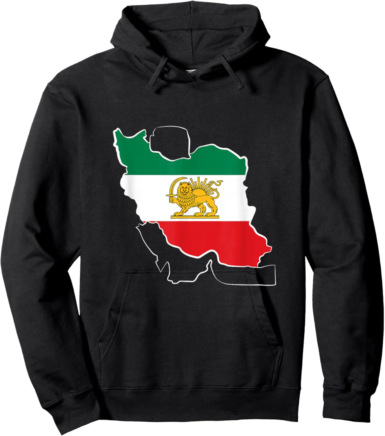 Lion and Sun - Shir Khorshid -Iran Flag- Persian Hoodie - Hoodie | Black