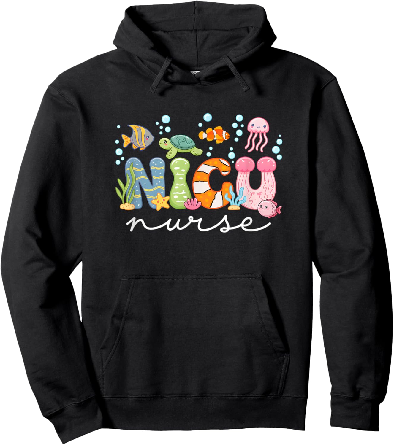 Nicu Nurse Cute Ocean Sea Neonatal Intensive Care Unit Hoodie - Hoodie | Black
