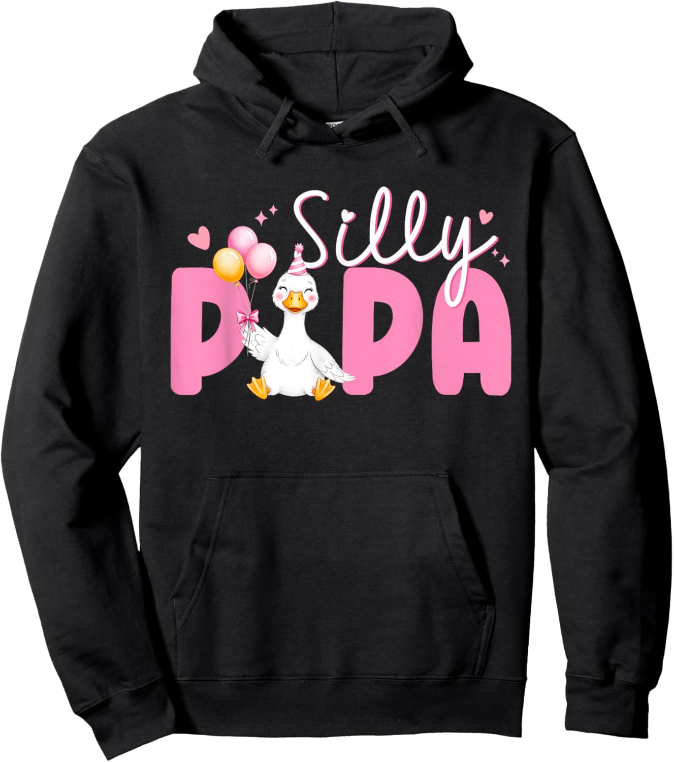 Silly Papa Goose Papa 1st Birthday Family Matching Party Hoodie - Hoodie | Black