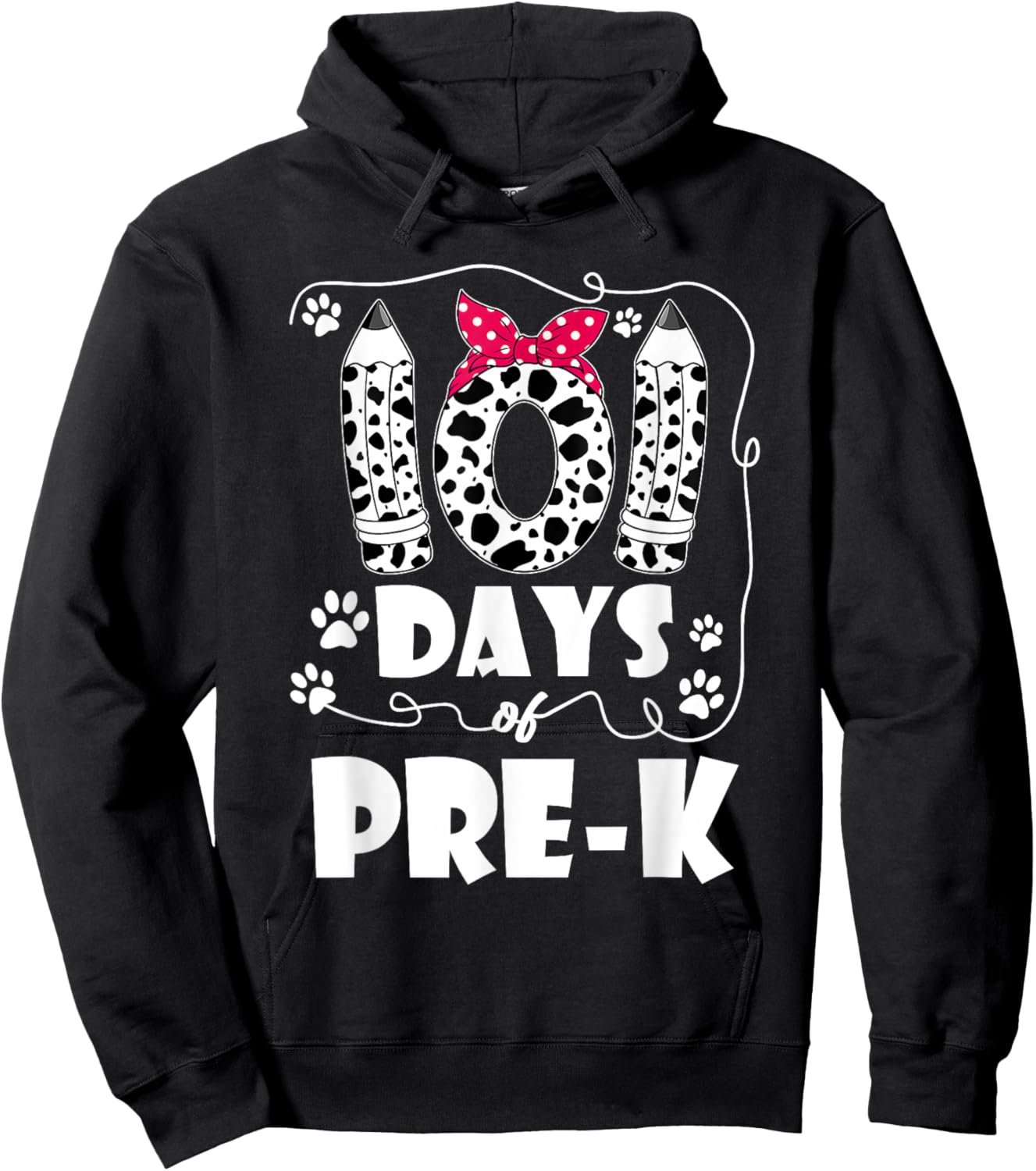 101 Days of Pre K 100 Days of School Kids Teacher Hoodie - Hoodie | Black