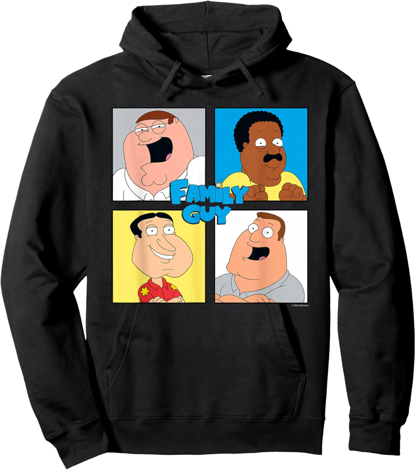 Family Guy Colorful Pop Art Character Grid Funny Cartoon Hoodie - Hoodie | Black
